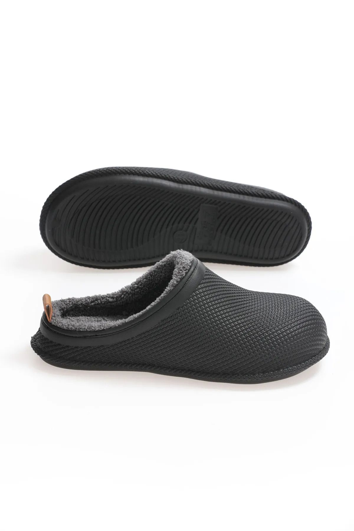 GEZER-Gz12464 Black Sheepskin Eva Slippers 2