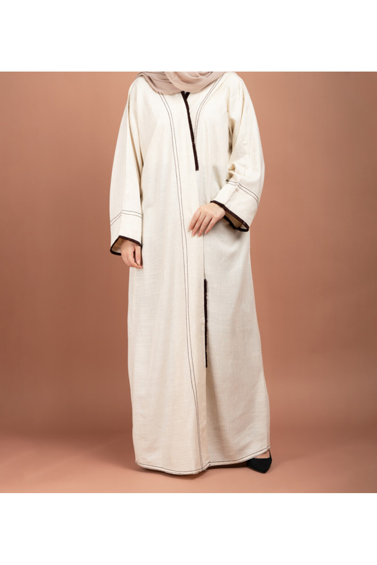 IKKXA-عباية اماراتية كريم لينين AIK5058 5