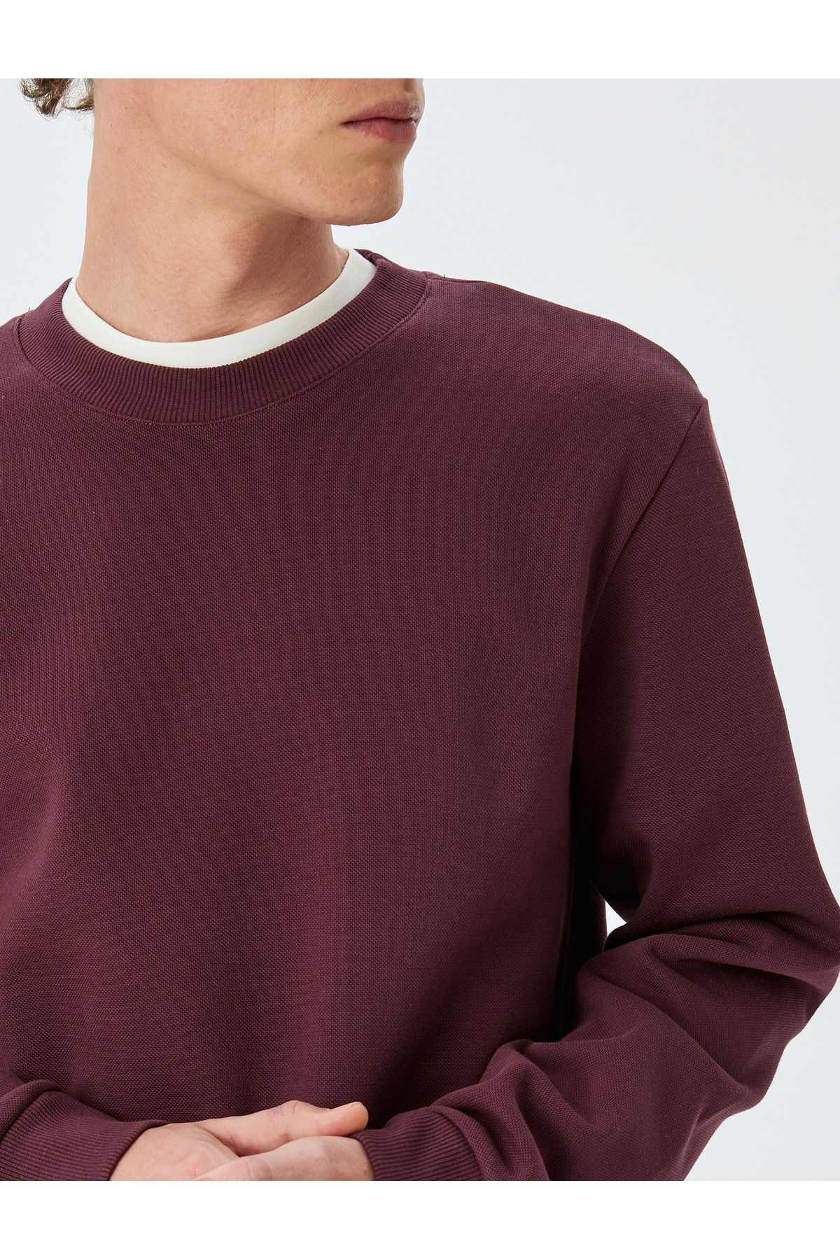 Koton-Crew Neck Cotton Basic pulóver 5