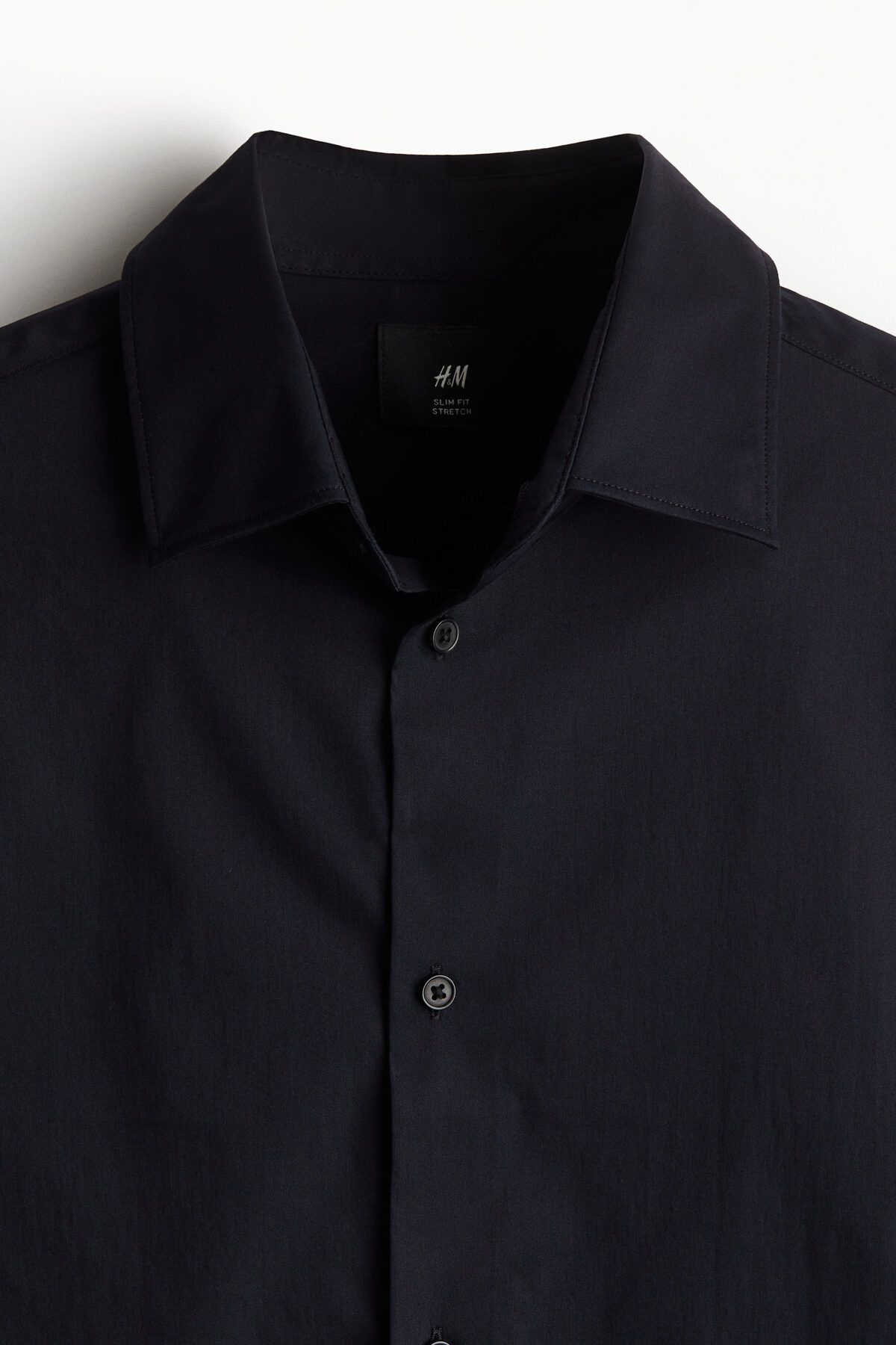 پیراهن / بلوز دکمه دار آبی مردانه کشش باریک و اورجینال H M H&M
