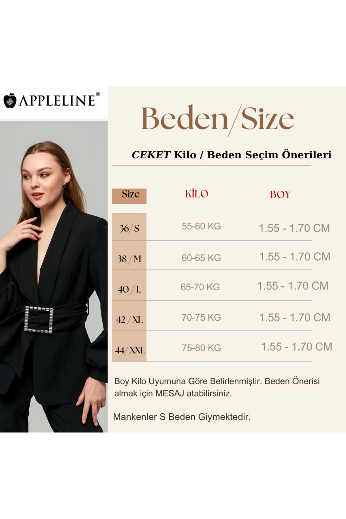 Appleline-سترة نسائية مطرزة بالحجر الأسود - بأزرار 3