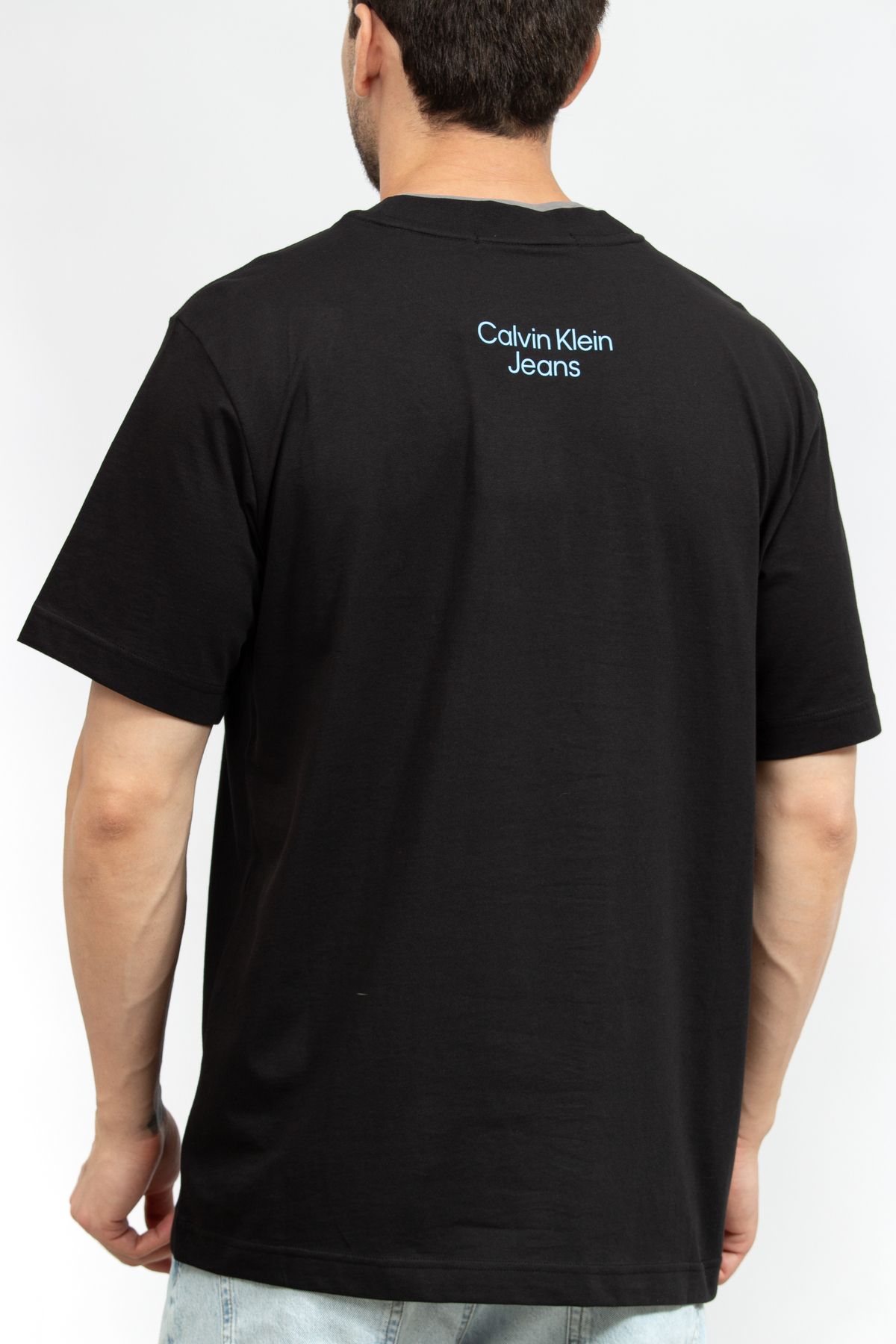 تی شرت مشکی مردانه سه بعدی متا مونوگرام اورجینال Calvin Klein