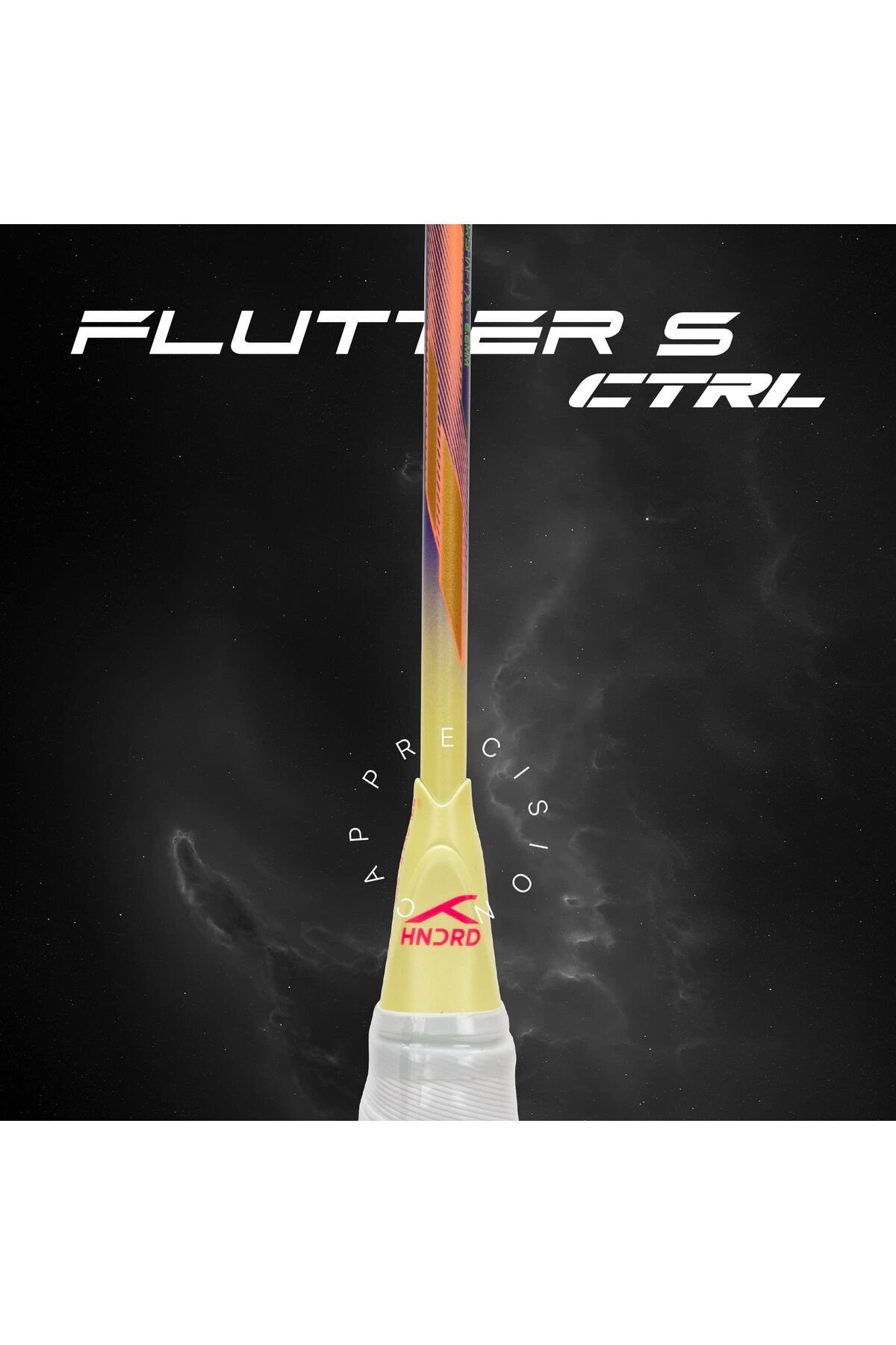 Hundred-Flutter S Ctrl Carbon Fibre Badminton Racket | Navy/lime | 80g | 32lbs Tension 4