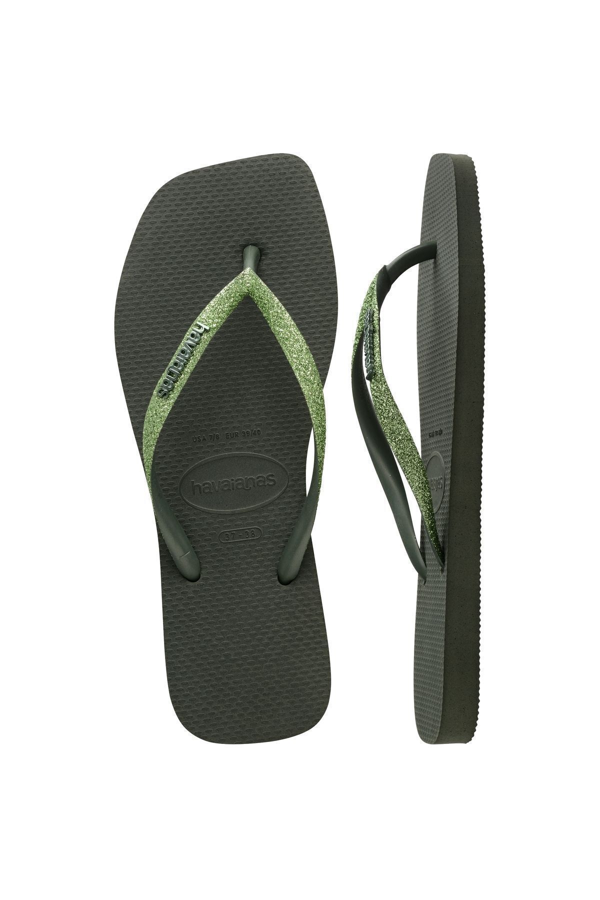 Havaianas-Square Glitter Olive Gree Women's Slippers 4896 5