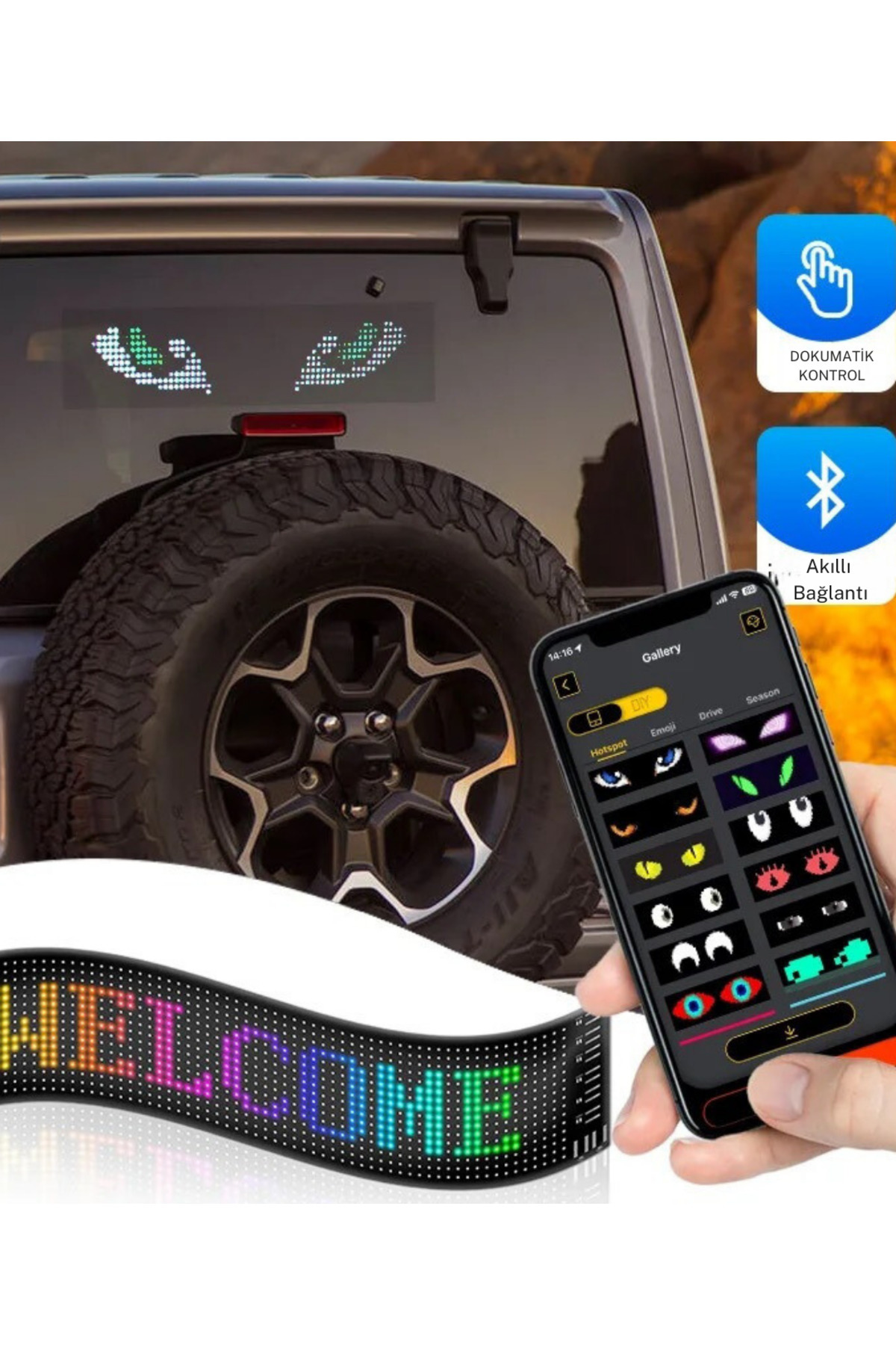 その他 BITMAN 64 LED XINMENG Led Panel Dijital Ekran Kumandalı Mobil Uygulamalı Kayar