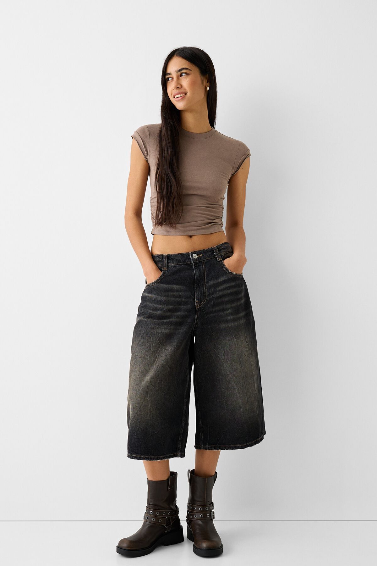 Bershka-Baggy denim Bermuda shorts 6