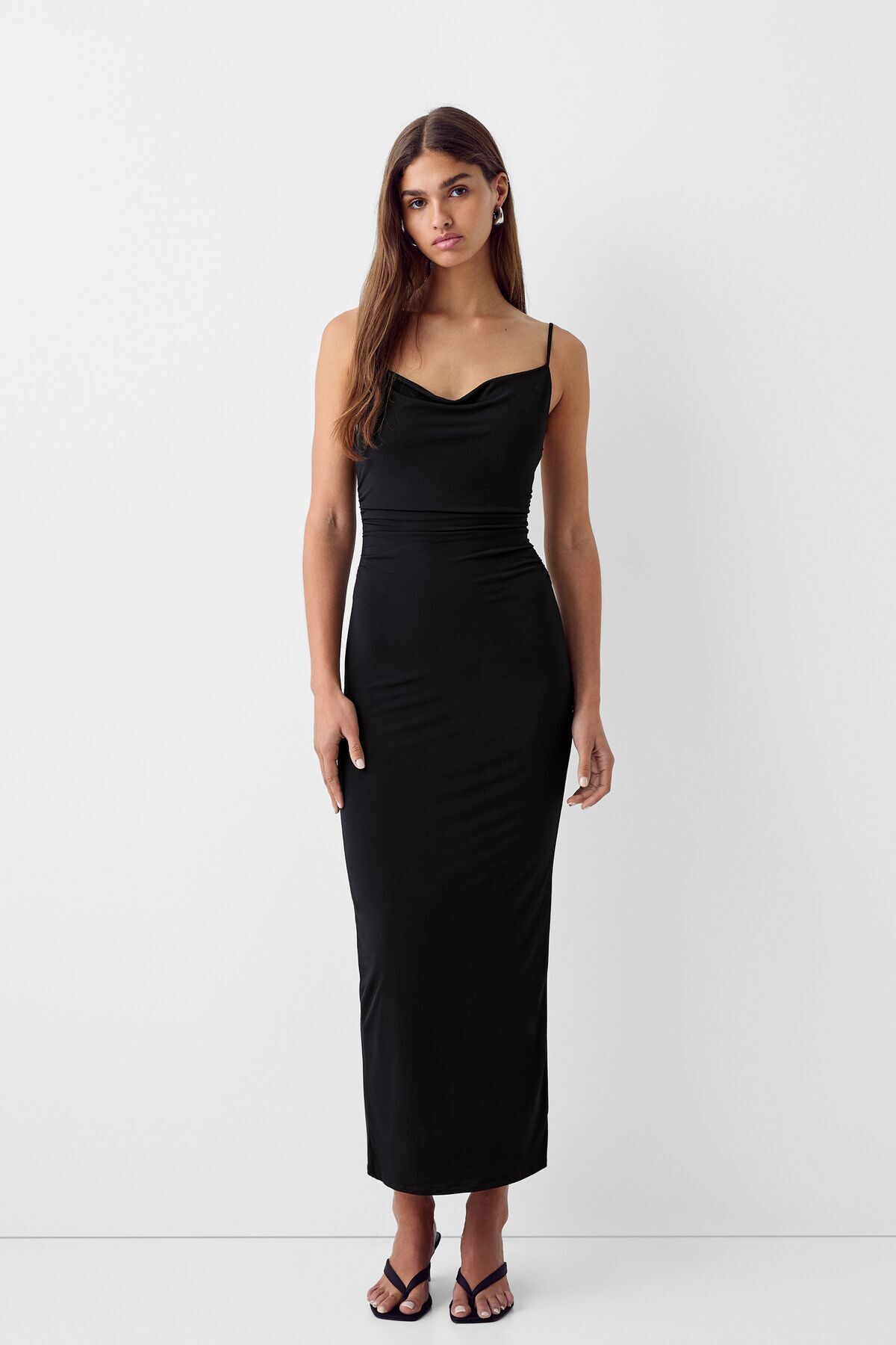 Bershka-Draped strappy long dress 2