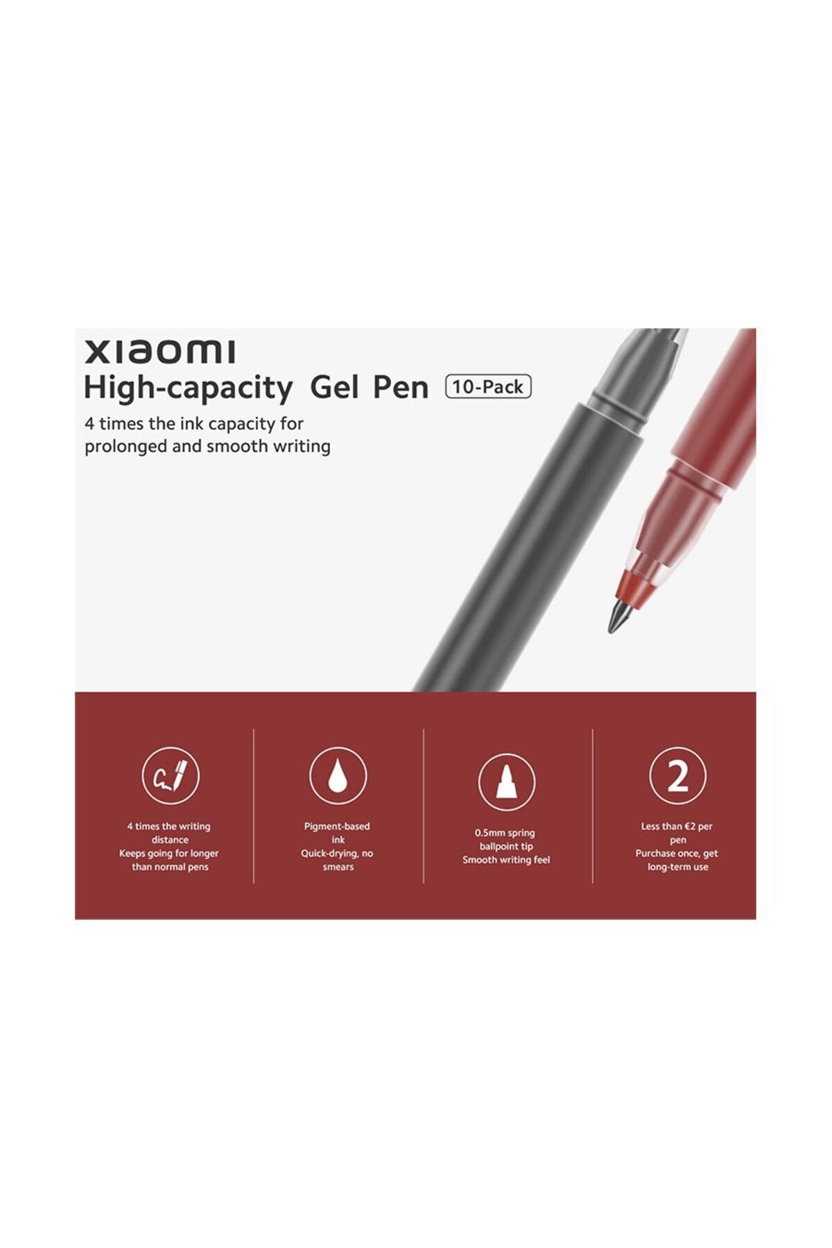 Xiaomi-High-Capacity Gel Pen 10-Pack BHR8863GL - Red 5