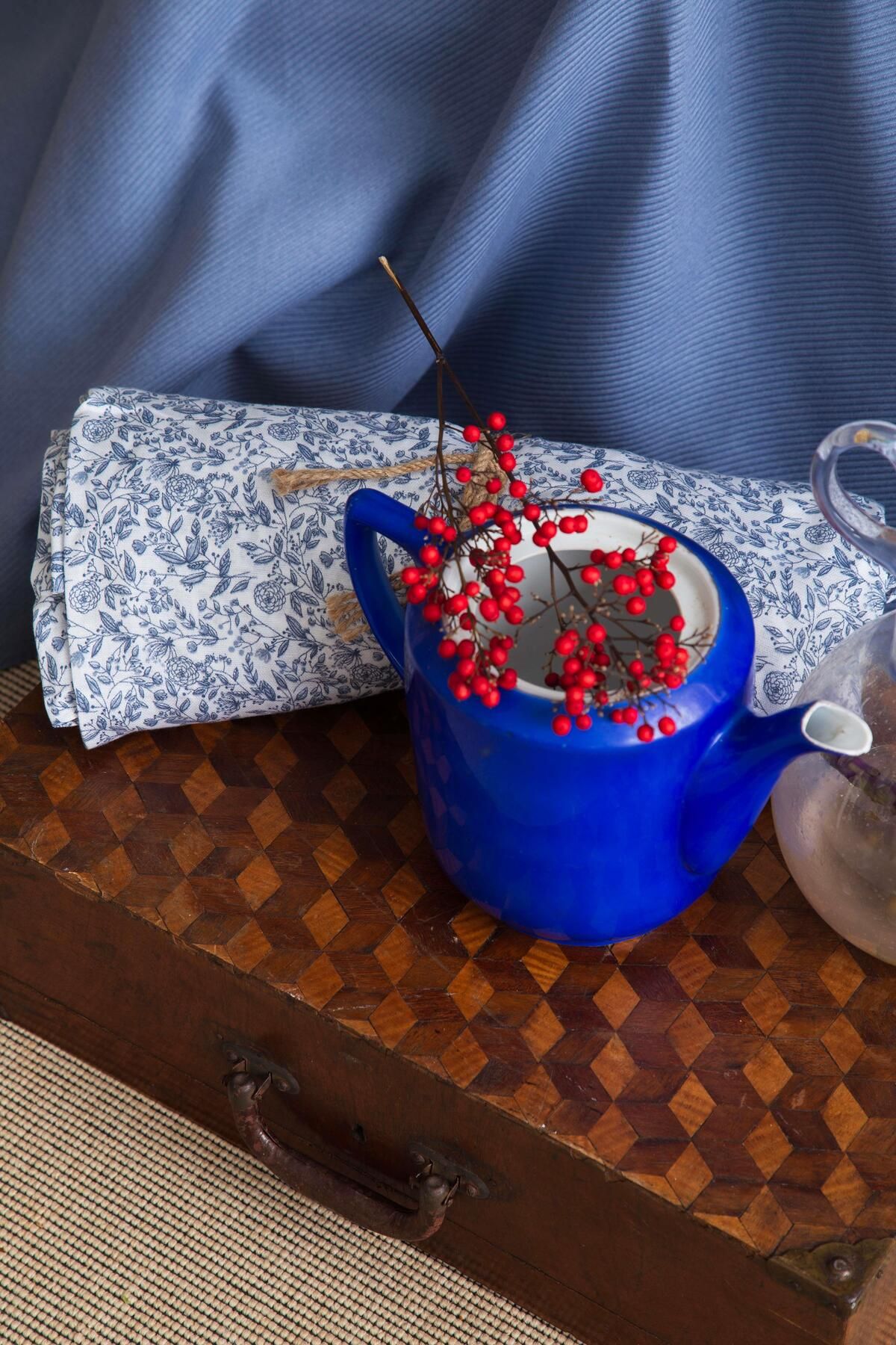 Apricitas HOME-Double Person Bamboo Pique Set Freely Indigo - Pique Set with Duvet Cover 2