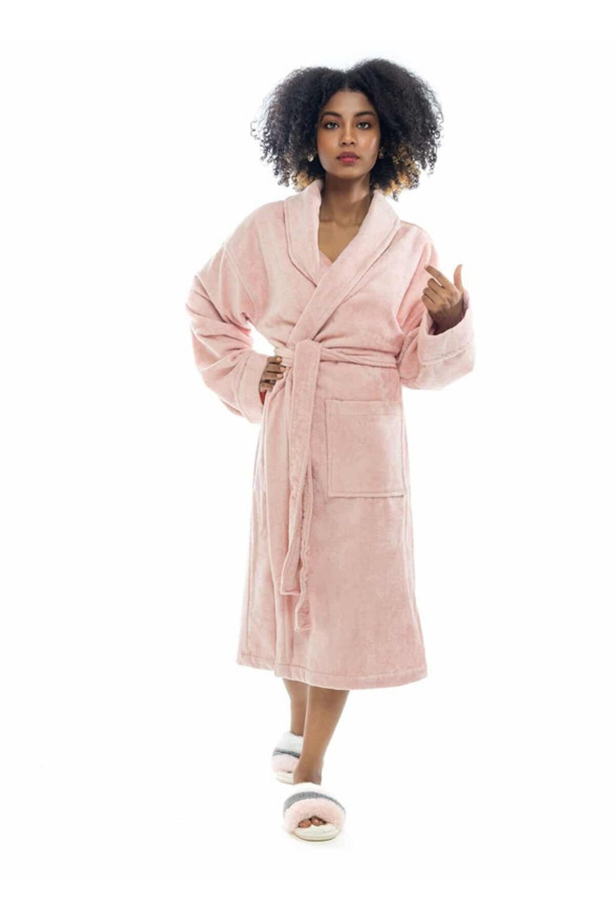 Orange Bed & Bath-Wave 100% Cotton Bathrobe One Piece L/xl Pink 1