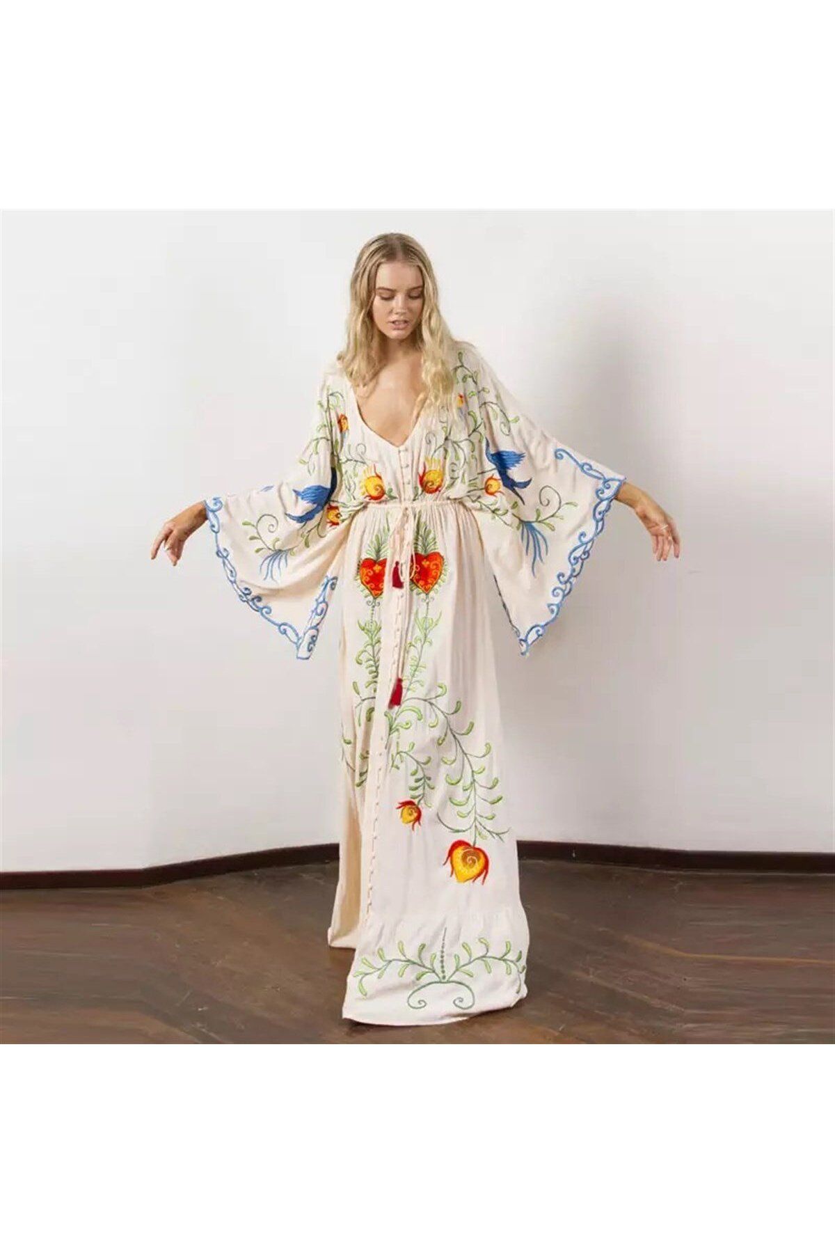 nish for you-Ecru Bohemian Maxi Designer Dress 6