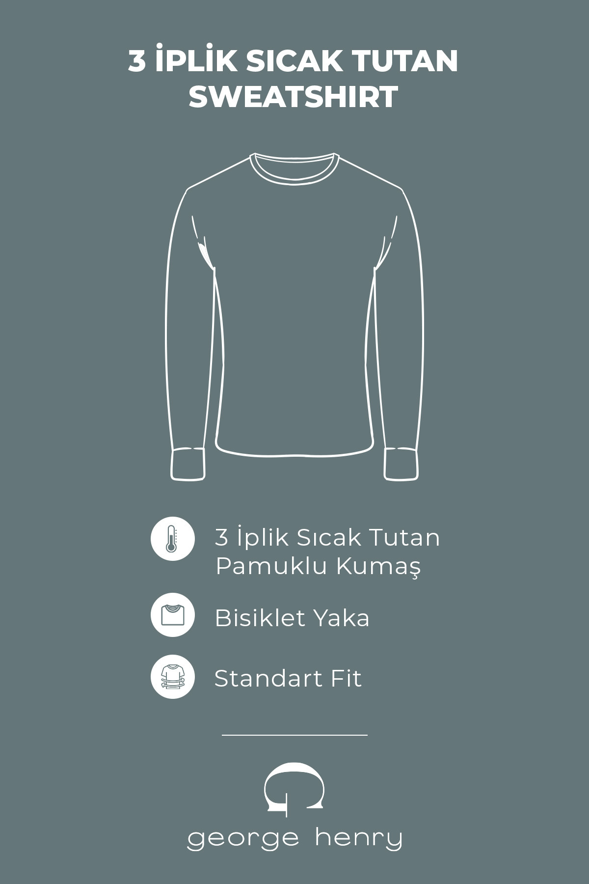 Pamuklu 2'li Alt-üst Takım 3 Iplik Sıcak Tutan Standart Fit Bisiklet Yaka — سرمه‌ای FGH94000P201 — تصویر 2 از 8