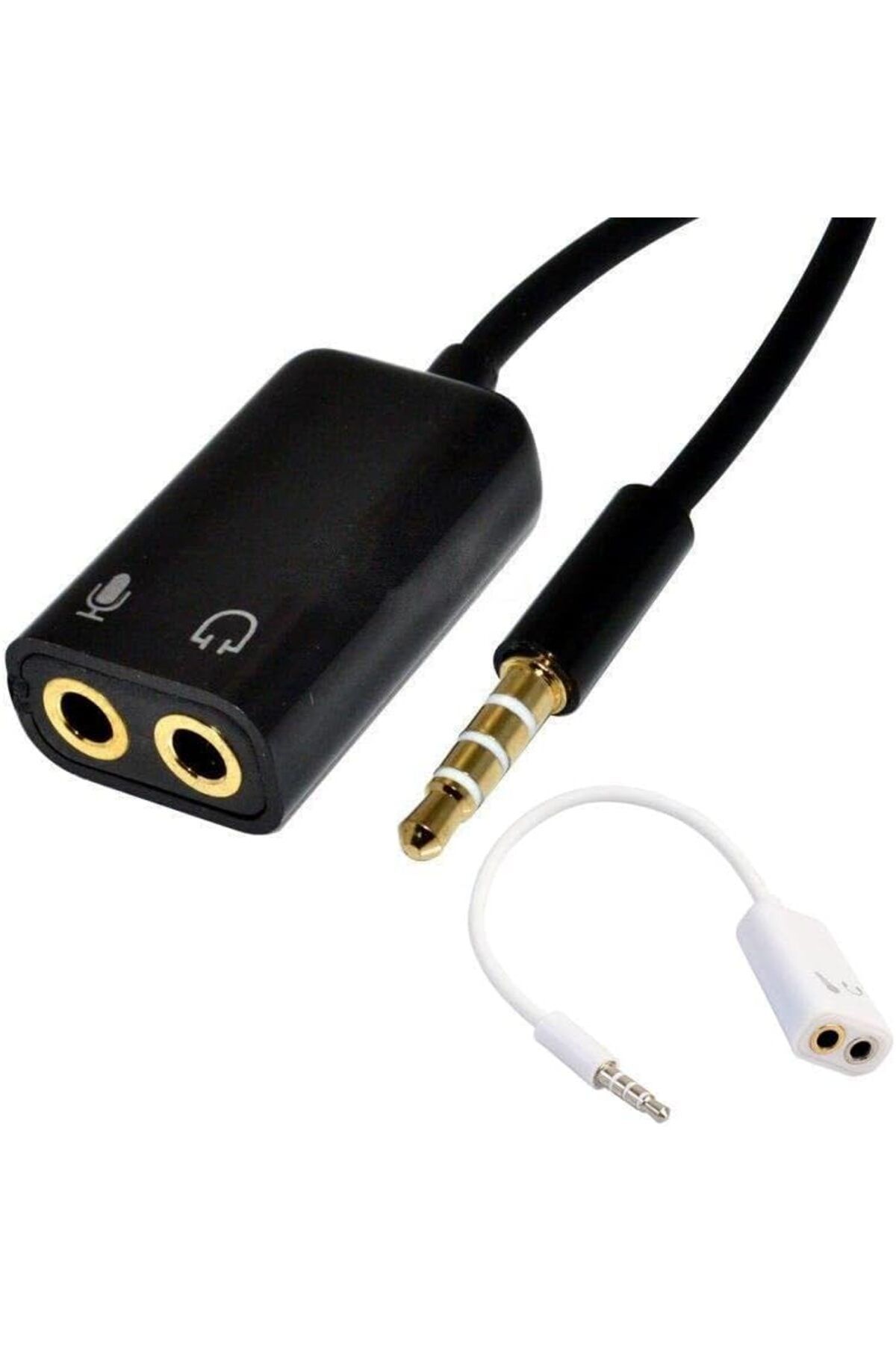 STOREMAX buxystorem Aux 3.5mm Jack Ses Adaptör Mikrofon Kulaklık Çevirici Kablo BEYAZ trendymx 999662