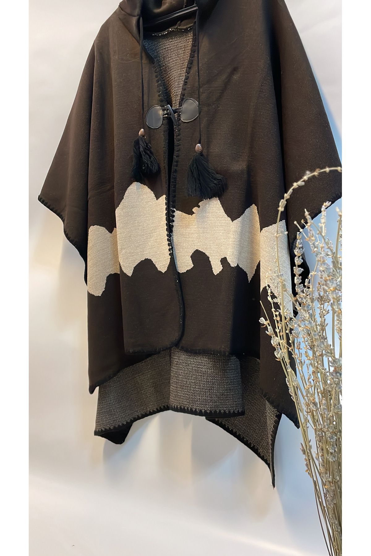 Onur-New Product - Special Woven Knitwear Poncho, Winter Skirt with Pattern, Luxury Fashion Store 6