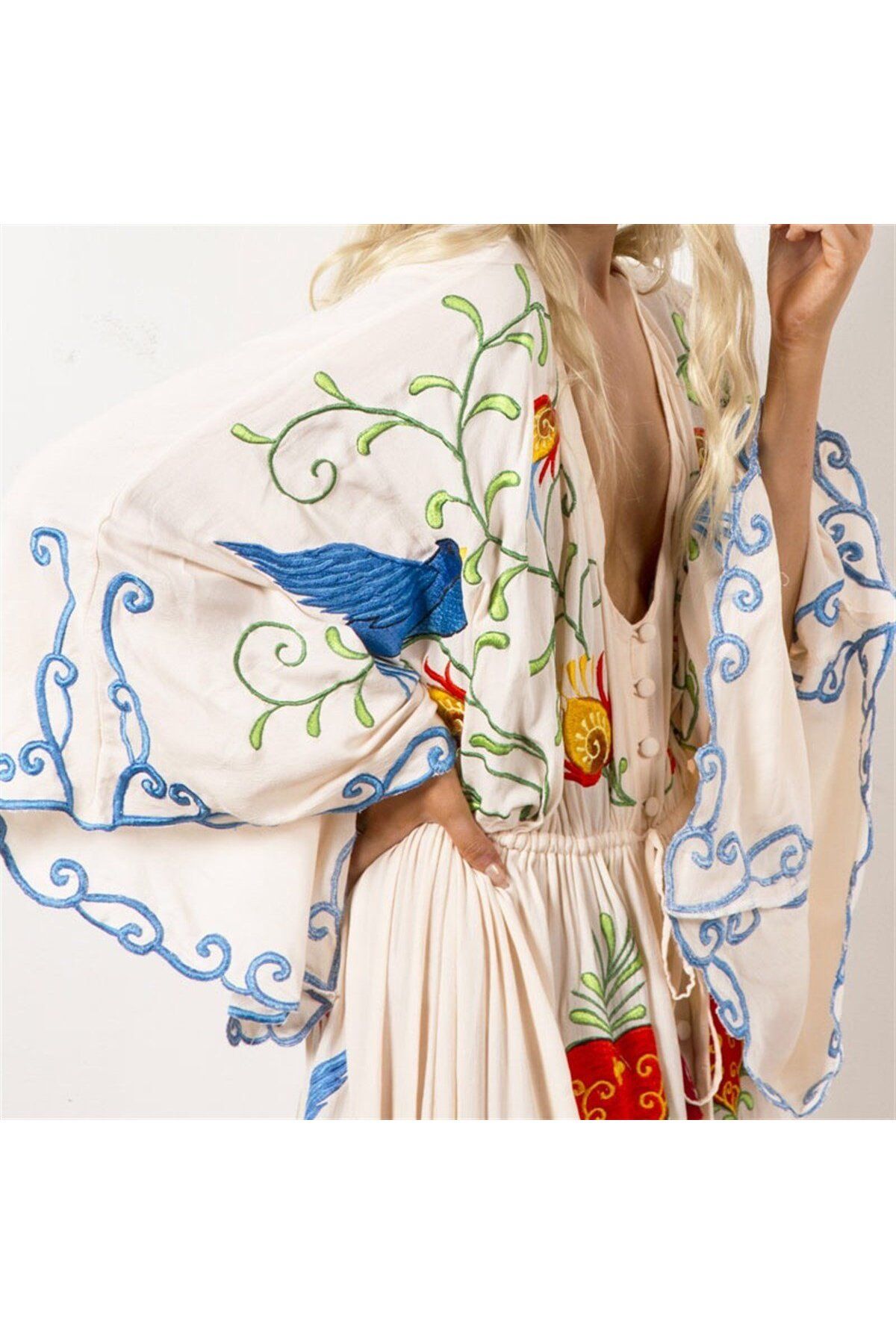 nish for you-Ecru Bohemian Maxi Designer Dress 5