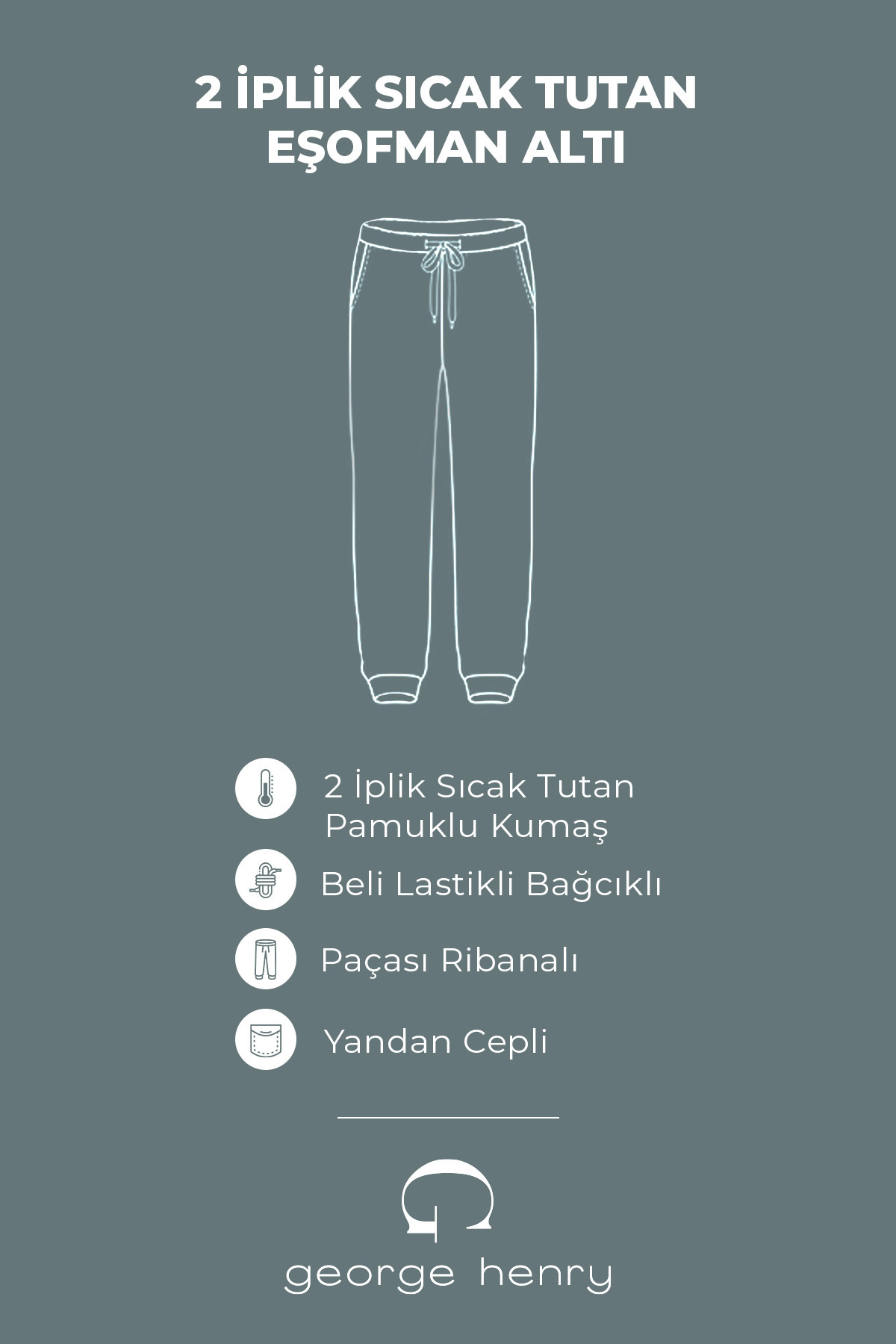 Pamuklu 2'li Alt-üst Takım 3 Iplik Sıcak Tutan Standart Fit Bisiklet Yaka — سرمه‌ای FGH94000P201 — تصویر 3 از 8