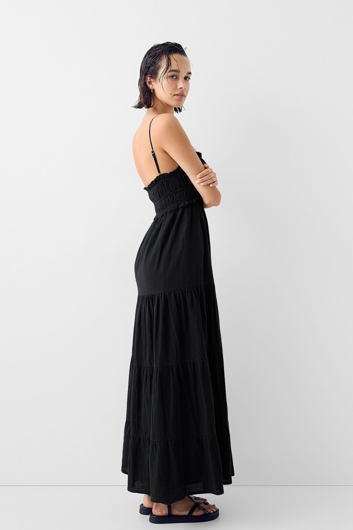 Bershka-Rustic midi dress with ruffles 4