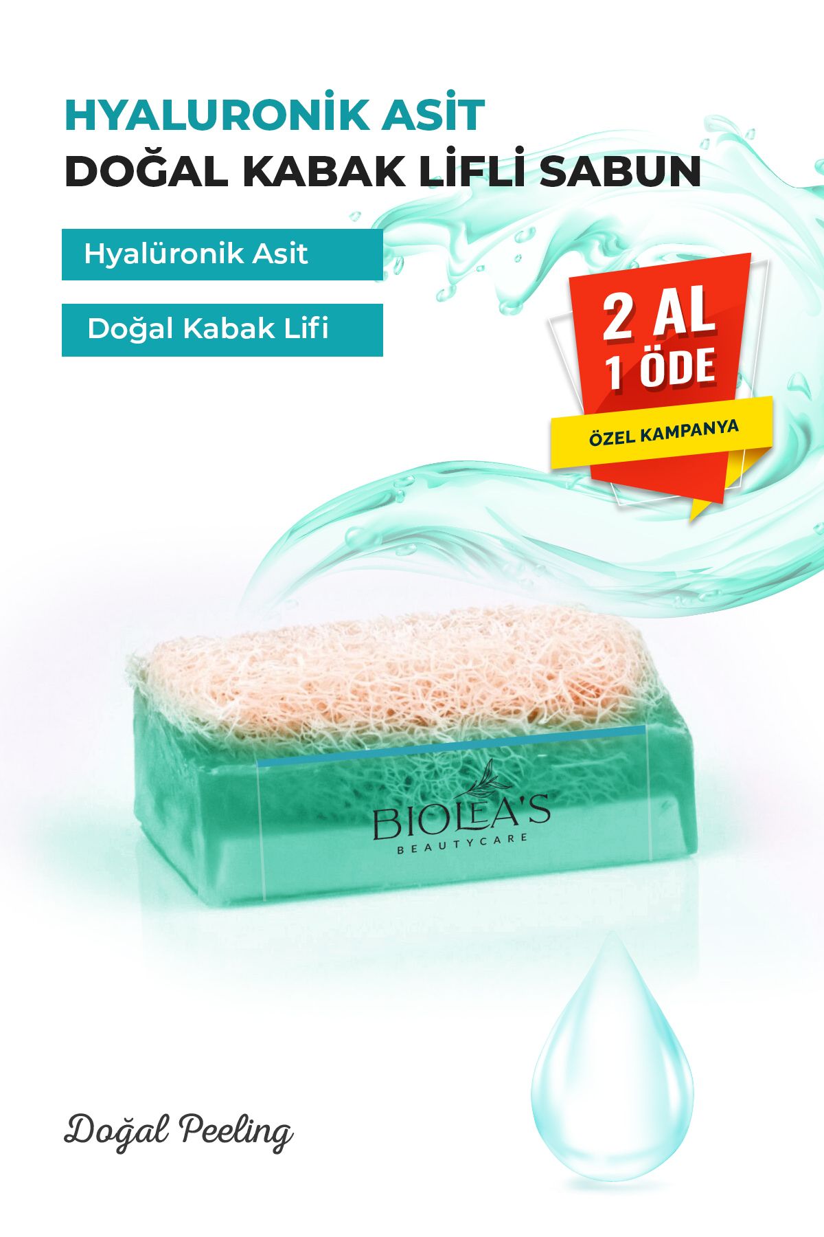 Biolea's skincare Biolea’s Doğal Kabak Lifli Hyalüronik Asit Postbiyotik Sabun 110 gr