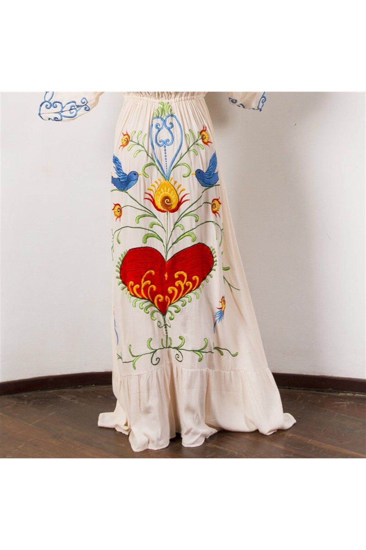 nish for you-Ecru Bohemian Maxi Designer Dress 4