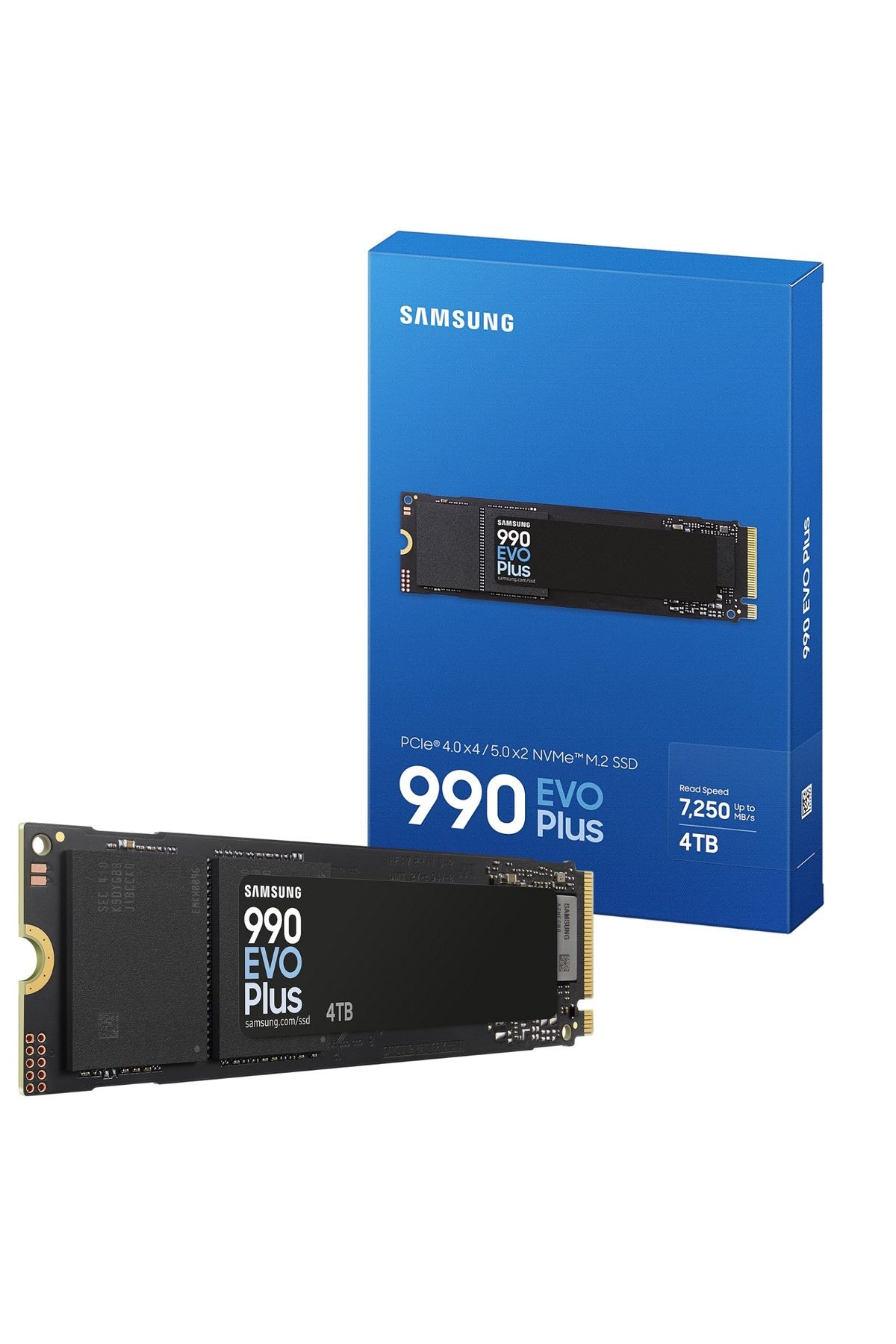 Samsung 990 EVO Plus 4TB MZ-V9S4T0BW 7250MB-6300MBSn PCIE GEN 4.0X4 5.0X2 NVME 2.0  M.2 5YIL Garanti