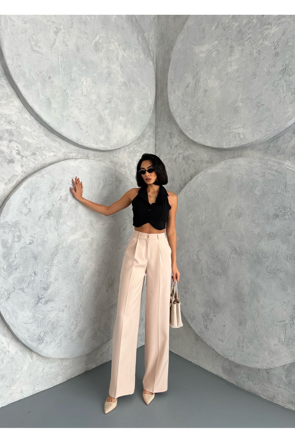 Zeo Basic-Παντελόνι ZEO BASIC Palazzo Non-Texted Oversize - Original Cut 6