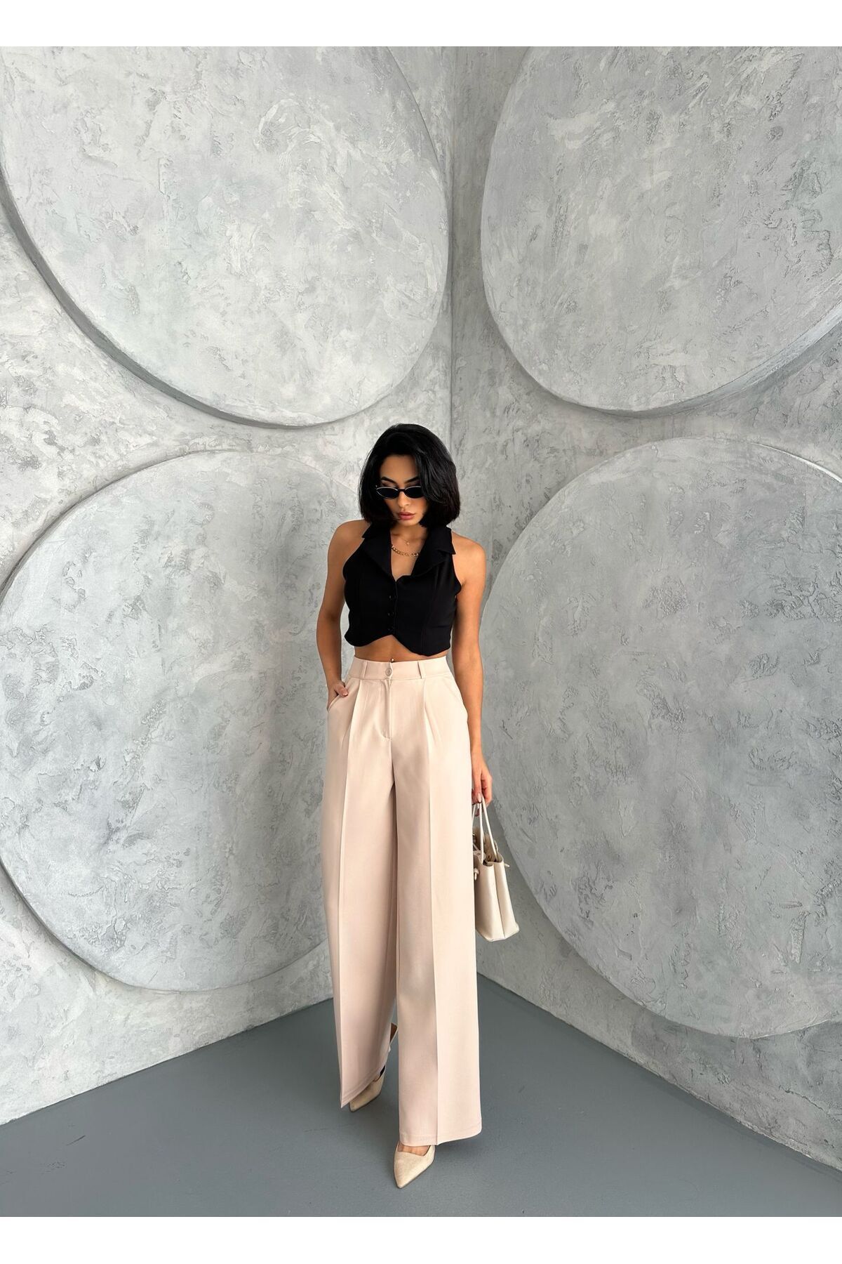Zeo Basic-Παντελόνι ZEO BASIC Palazzo Non-Texted Oversize - Original Cut 4
