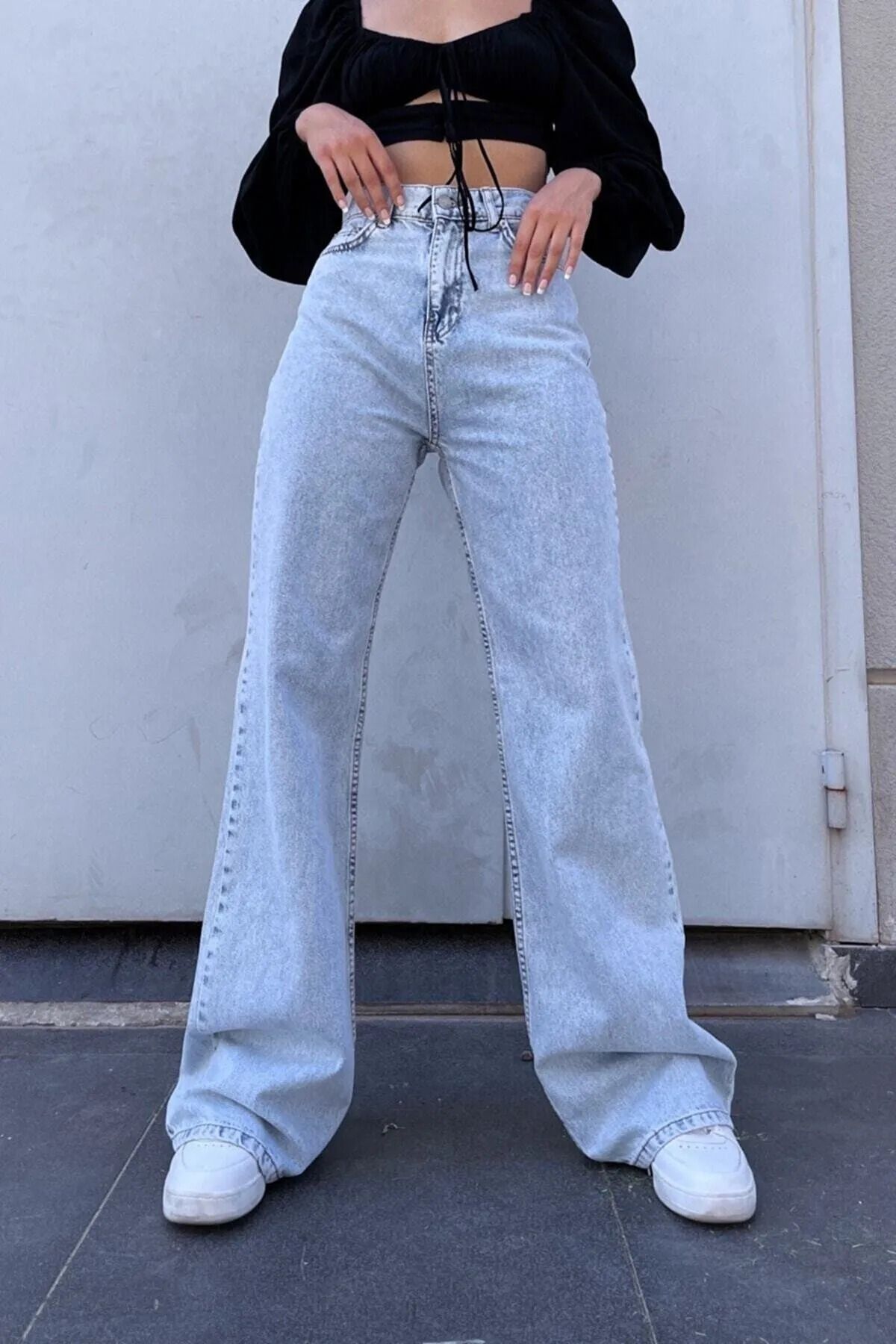 WODDİ Duryn Salaş Jeans Mavi Kot Pantolon Likralı Esnek