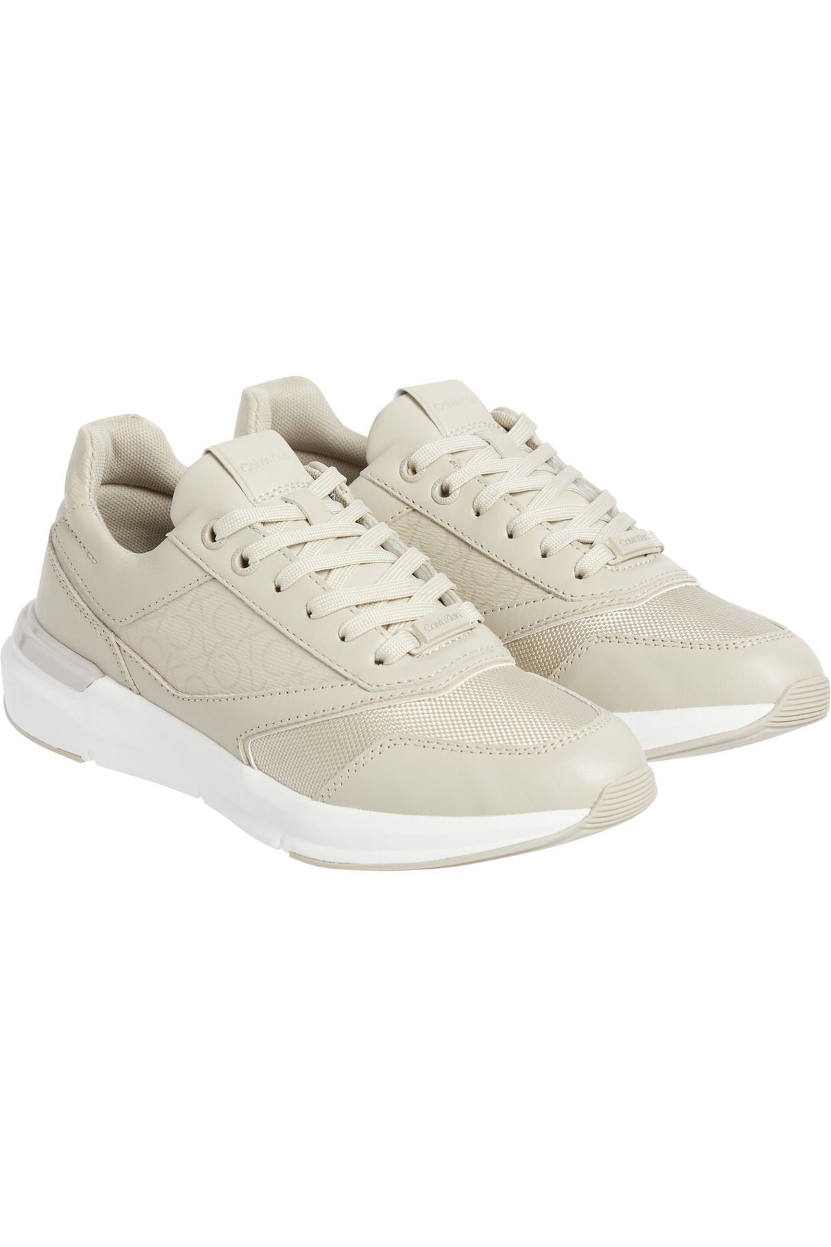 Calvin Klein-Monogram Detail Lace-Up Sneakers 2