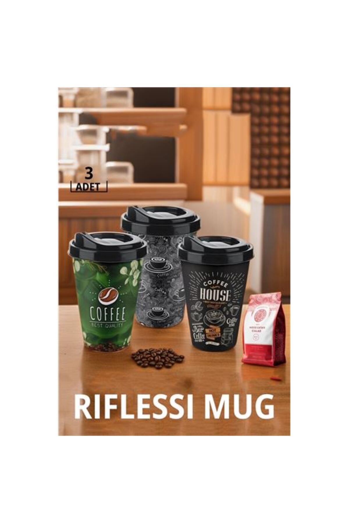 Takaz Global Mug Kahve Bardağı 3 lü SET Riflessi Design