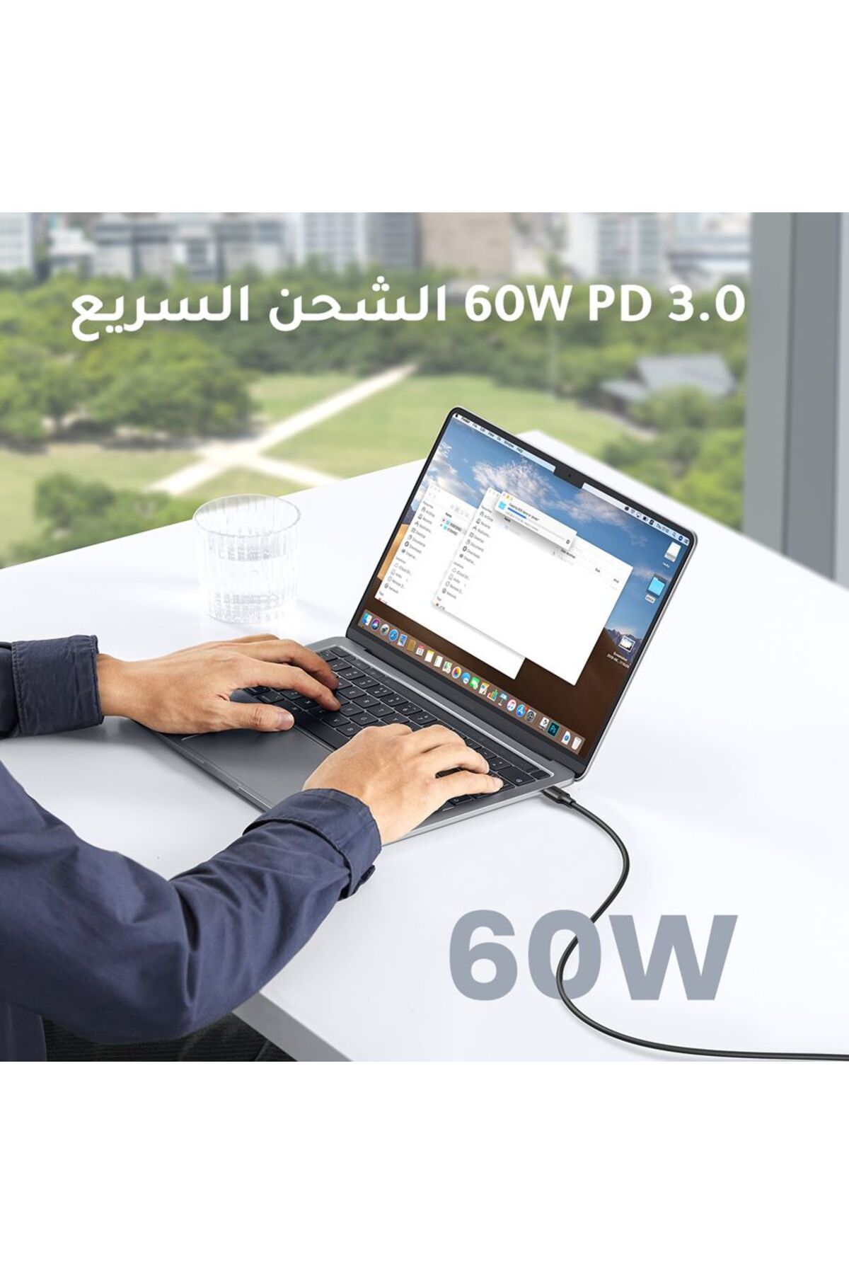 Ugreen-كابل شحن ومزامنة بيانات USB-C إلى USB-C بطول 1 متر - أسود 5