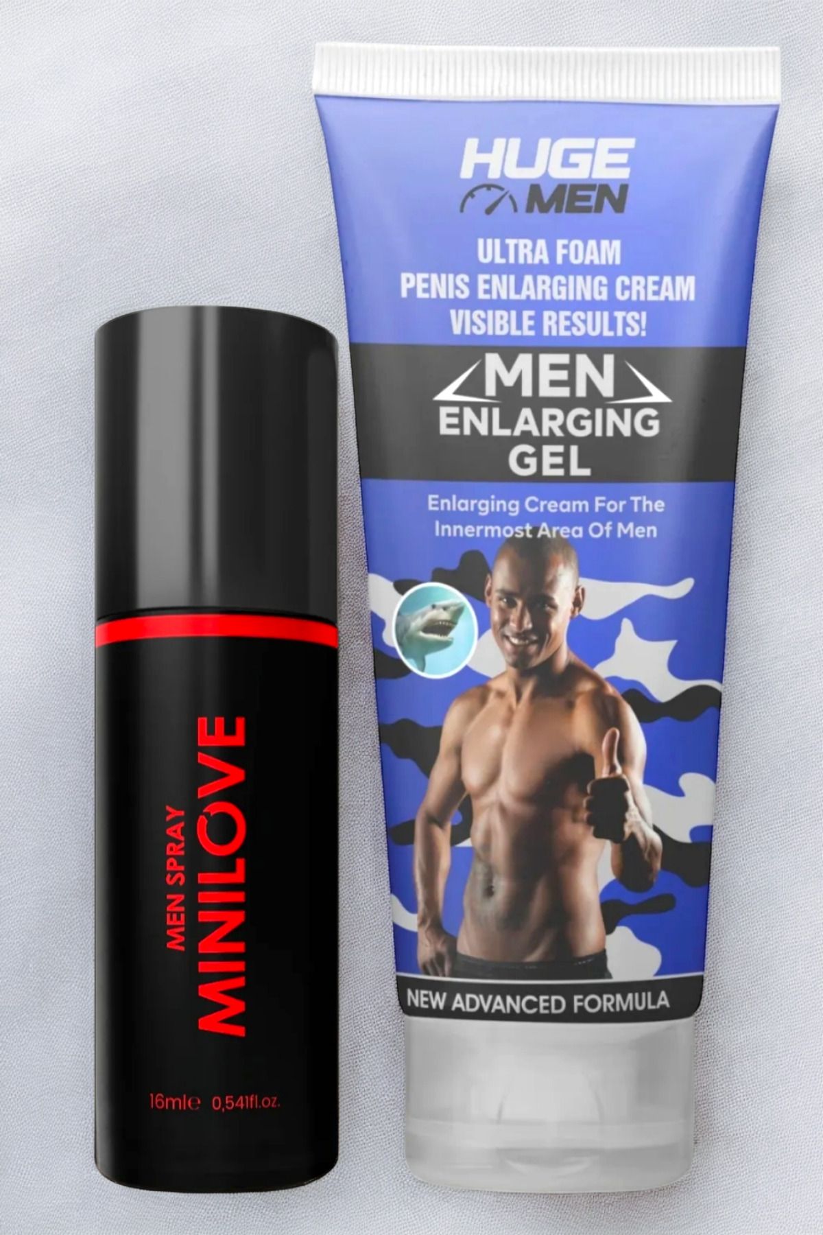 HUGE MEN Doğal İçerikli Set Penis Büyütücülü ve Geciktiricili Etkili 16 ml Sprey