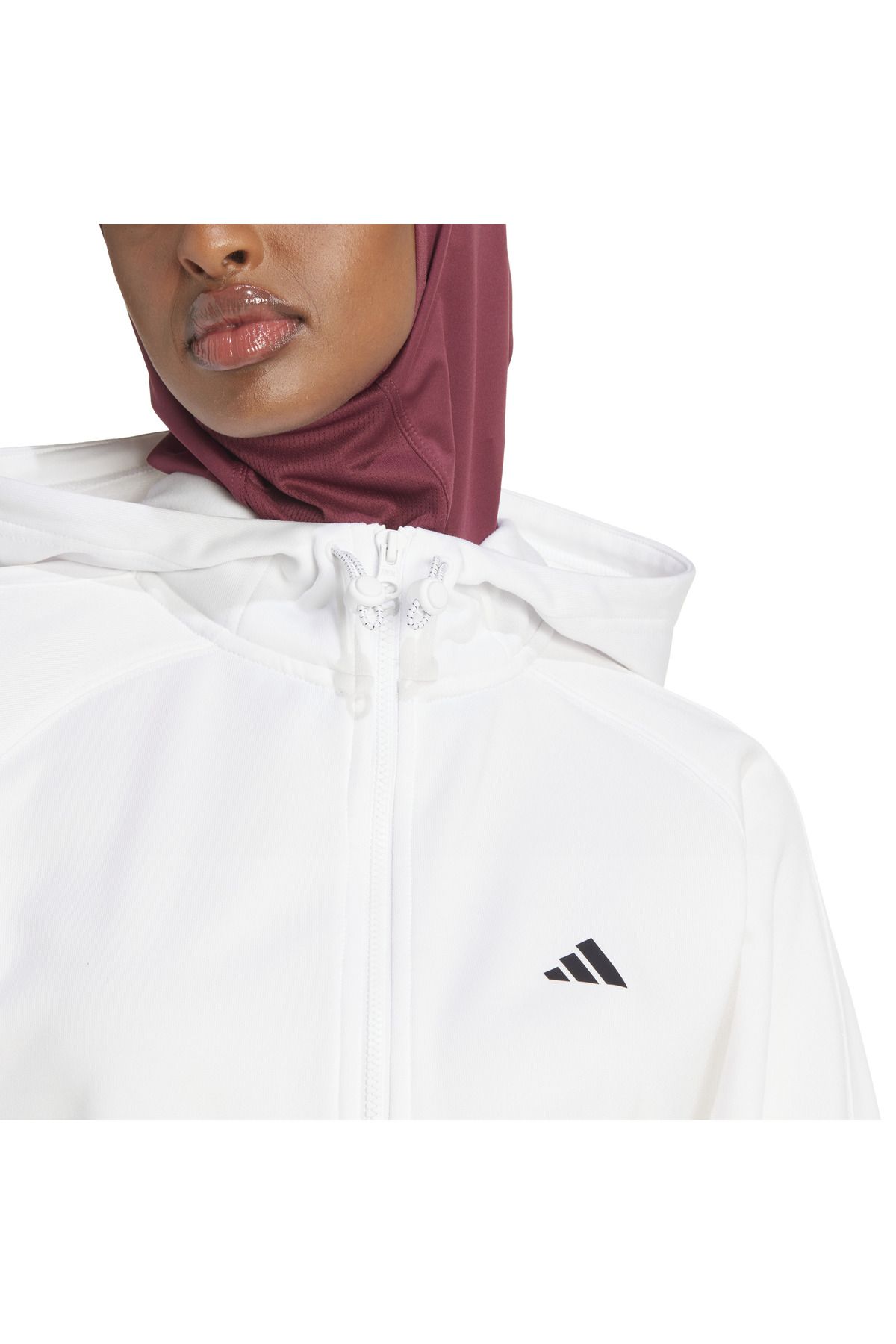 adidas-W GG FZ HD WHITE Trening pentru damă 5