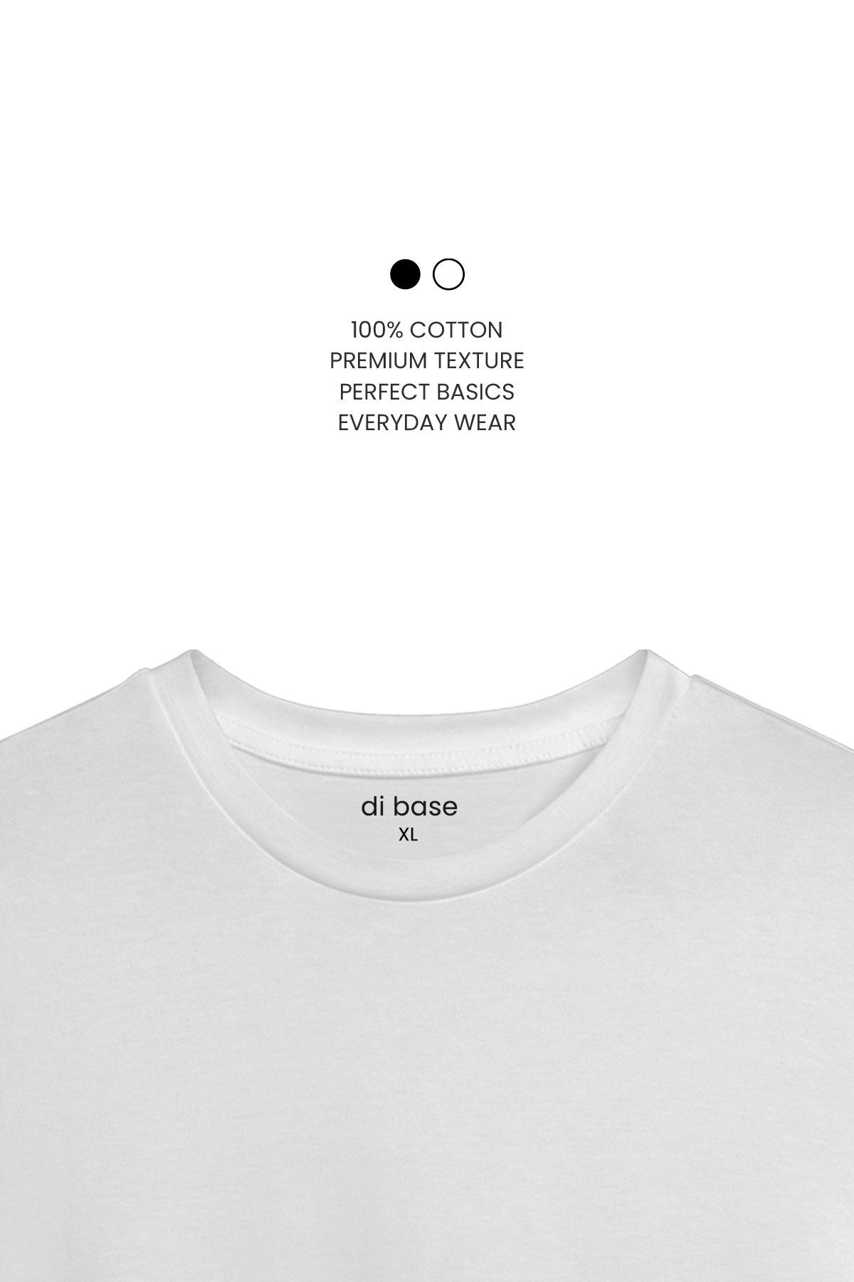 di base-100% Cotton White Unisex Basic Premium T-Shirt 4