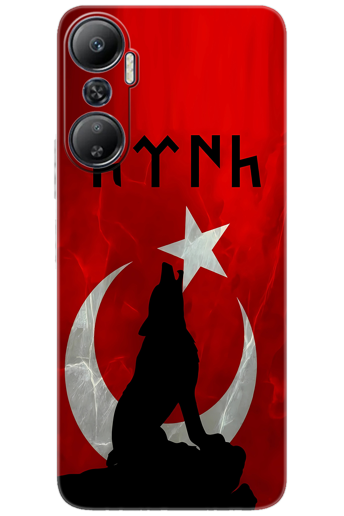 iNfinix Hot 20 (X6826) Compatible Sheath Pattern Printed Silicone Wolf and Göktürk NGO:637 CP-t6Emulw