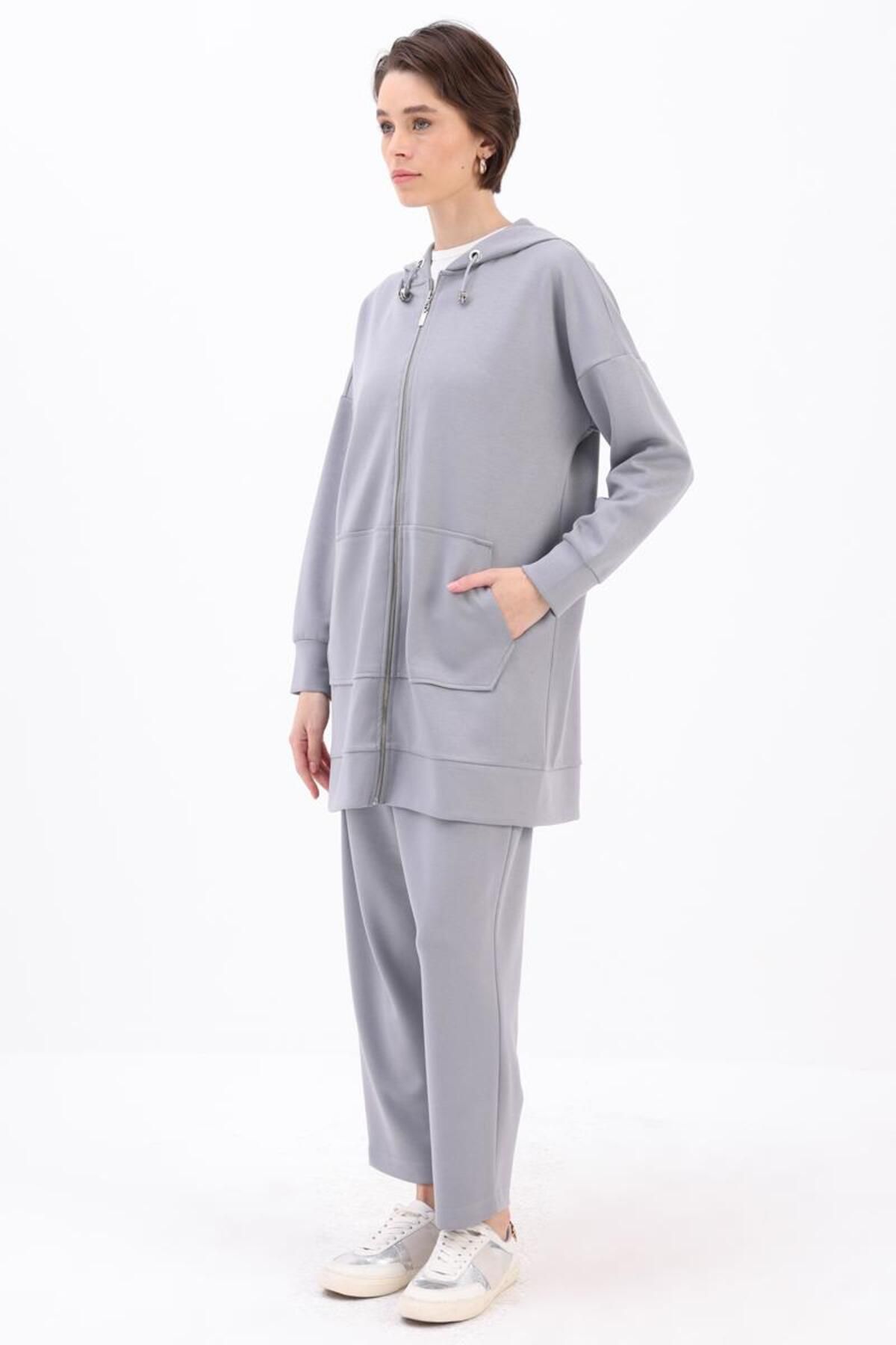 ALLDAY-Grey-Canguru Pocket Tracksuit Set 3