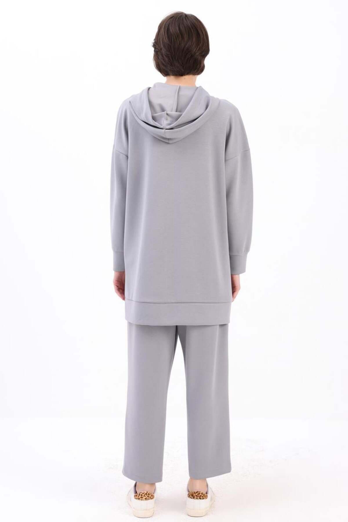 ALLDAY-Grey-Canguru Pocket Tracksuit Set 4