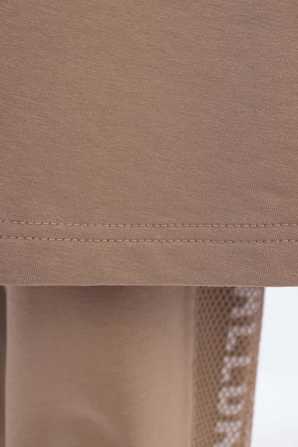 ALLDAY-Σετ αθλητικής φόρμας με εμπριμέ Mink Mesh Plus Size 5
