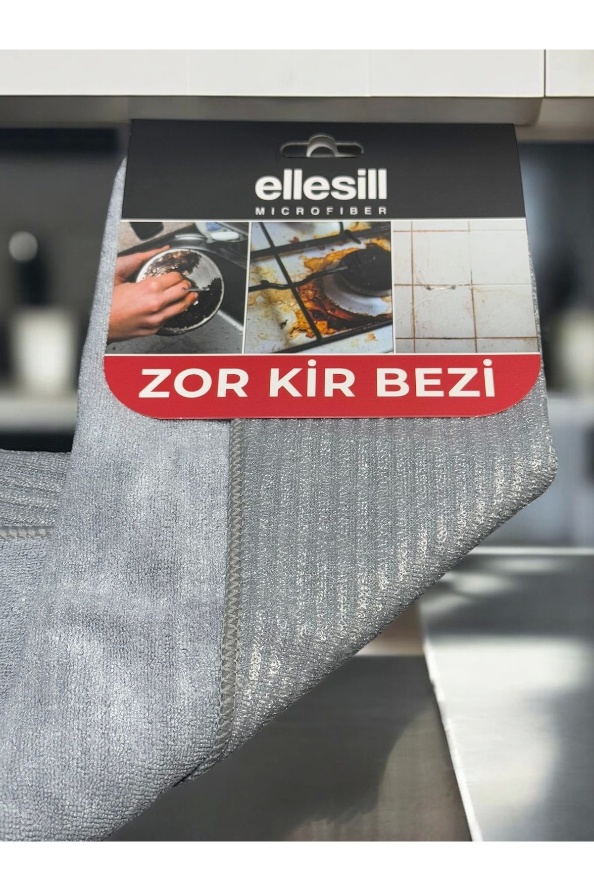 Ellesill-قطعة قماش للتنظيف باللون الرمادي من Zorsoft - حساسة، مقاس 40x40 سم 3