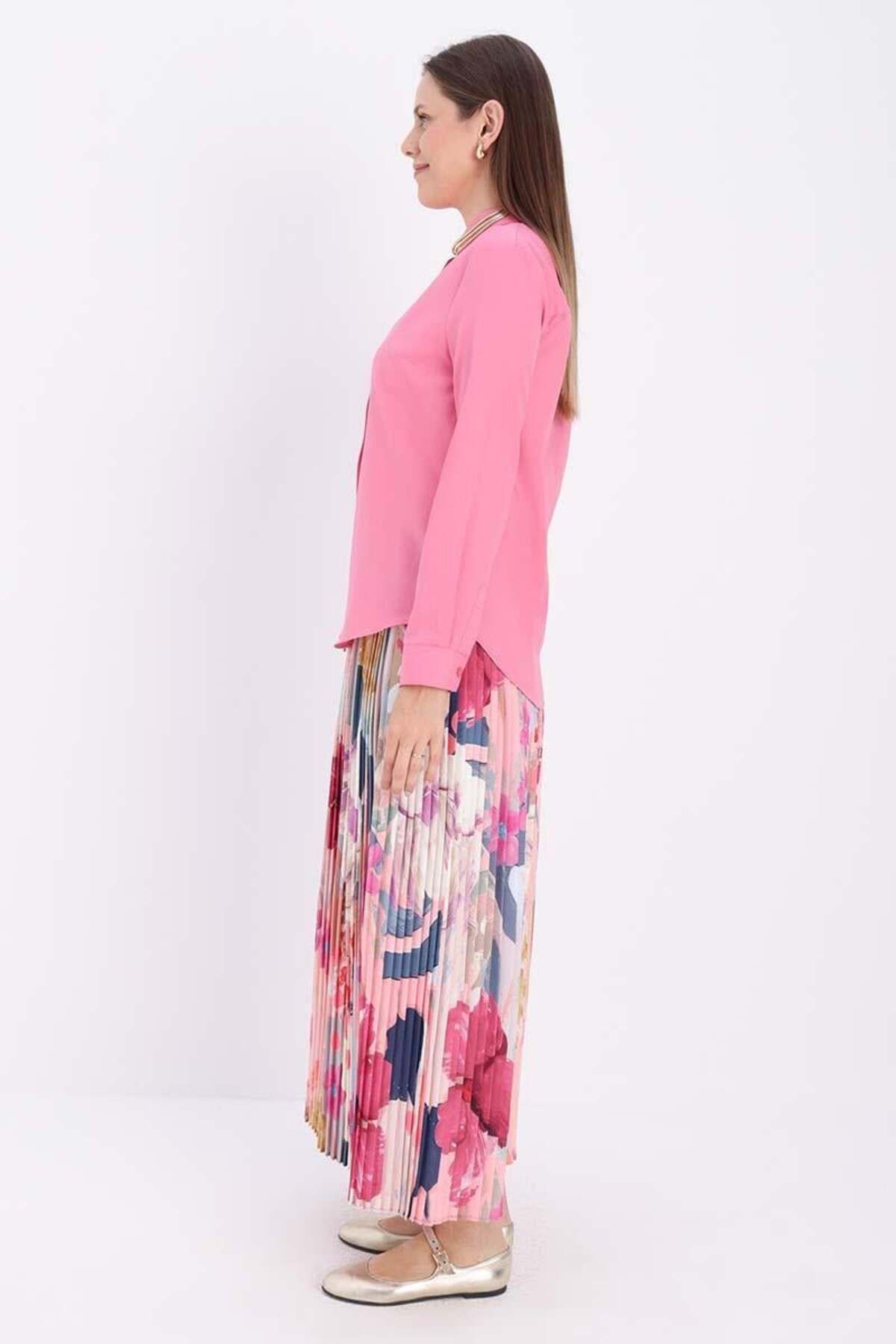 ALLDAY-Pink-Cotton Hidden Placket Shirt 3