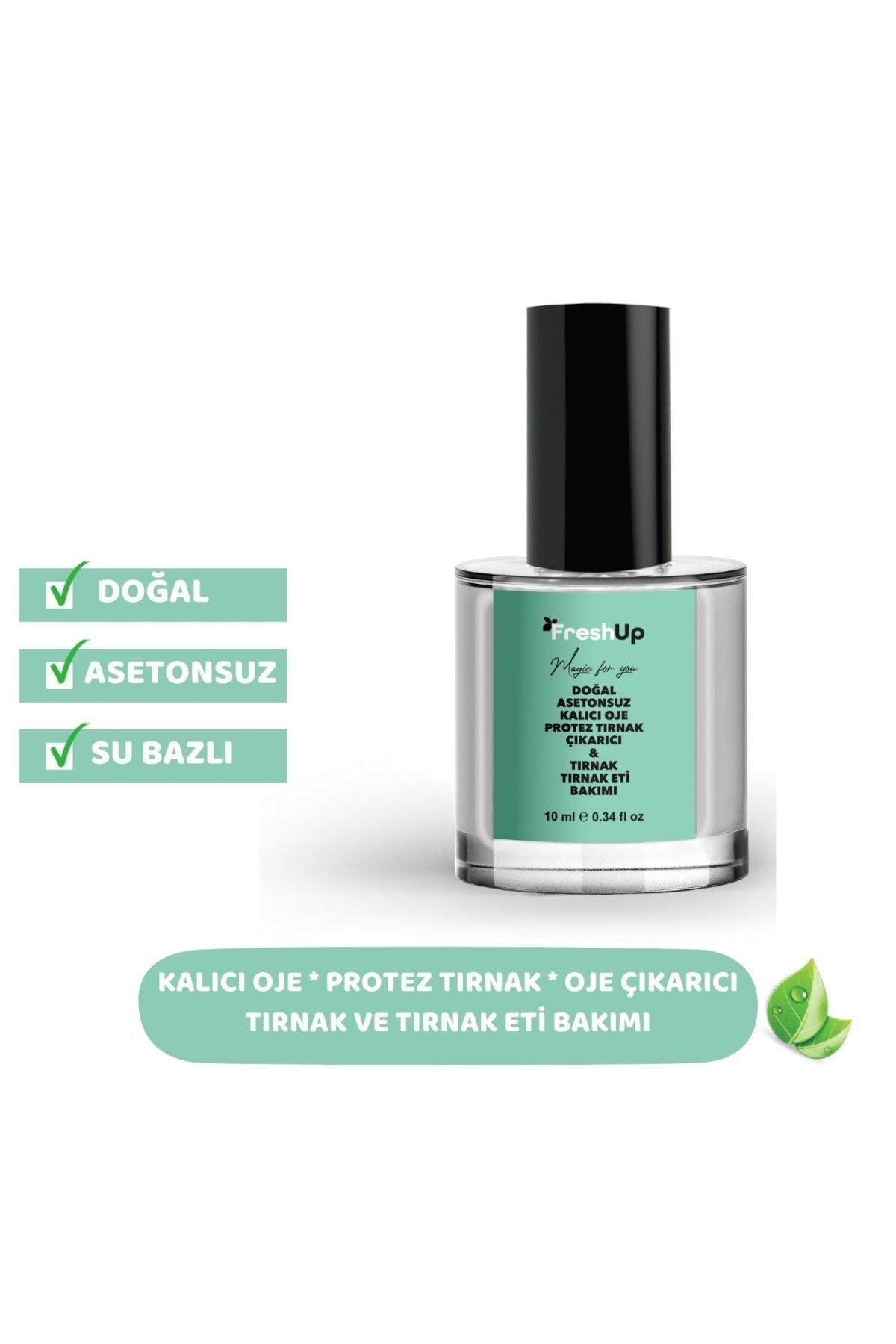 FRESHUP Doğal, Kalıcı Oje Çıkarıcı, Protez Tırnak Çıkarıcı, Tırnak Ve Tırnak Eti Bakım Yağı, Naturel, 10 ml