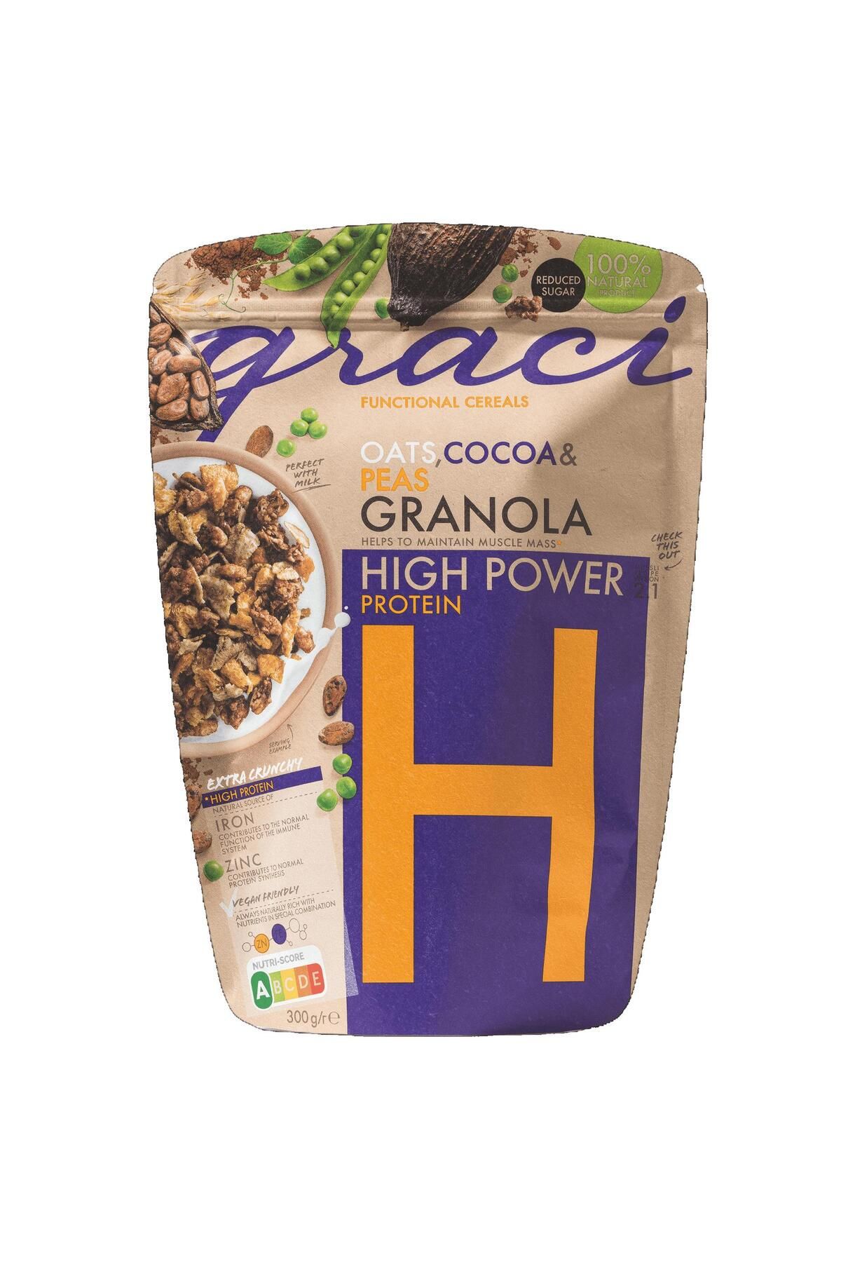 Graci Kahvaltılık Gevrek Granola Yulaf, Kakao Ve Bezelye High H 300 G E