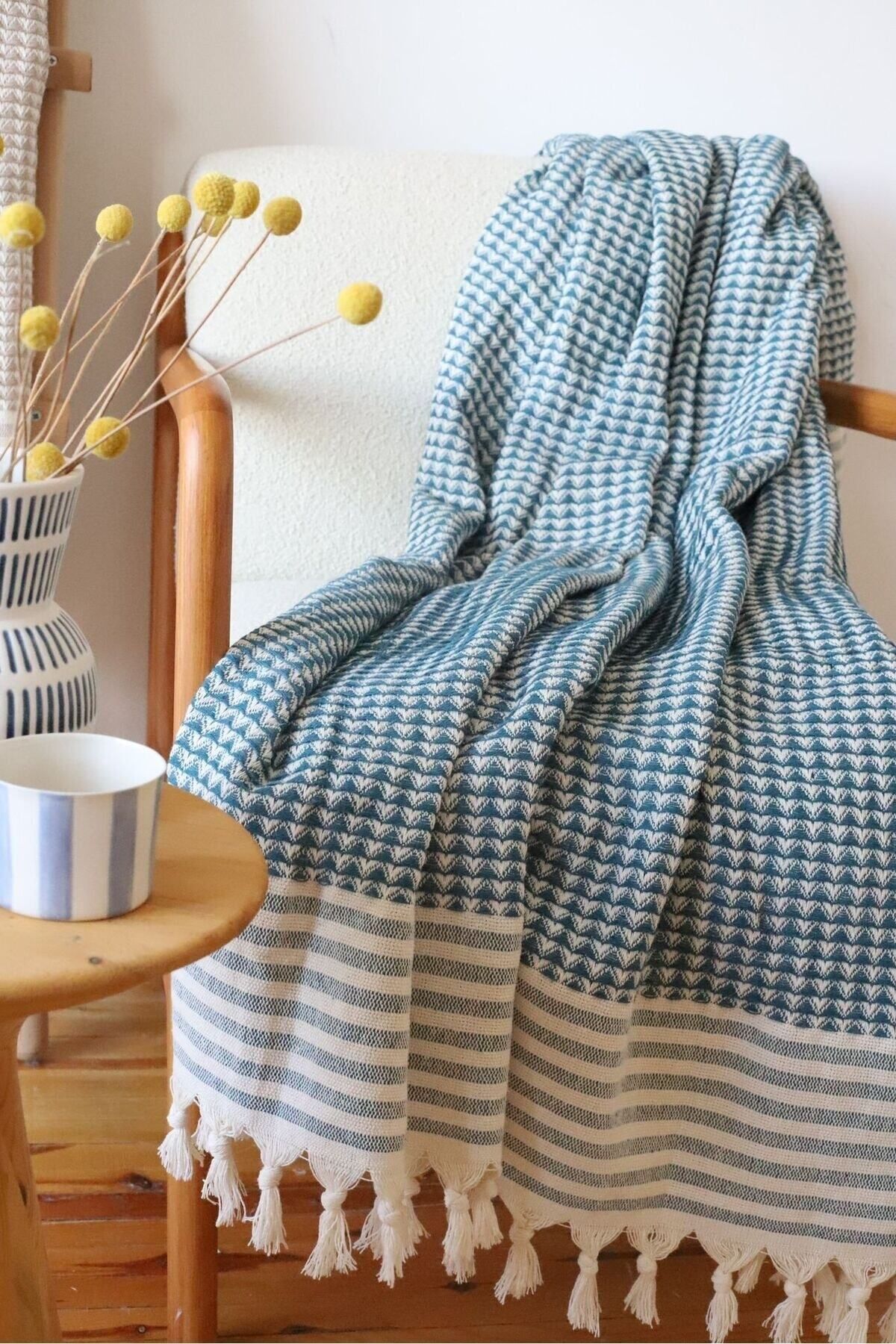 روکش مبل آبی پوشش صندلی Nova 210 180 سانتی متر Pramit الگوی X 220  Koza Mix towel