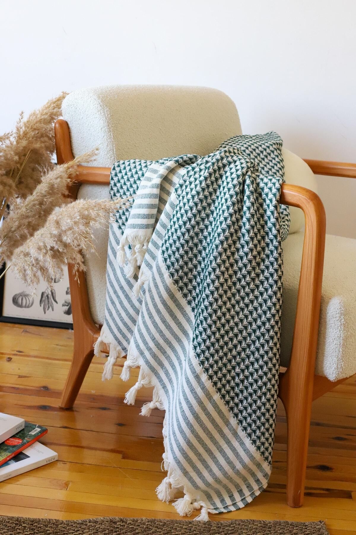 روکش مبل سبز پوشش صندلی Nova 210 180 سانتی متر الگوی Pramit Green  Koza Mix towel