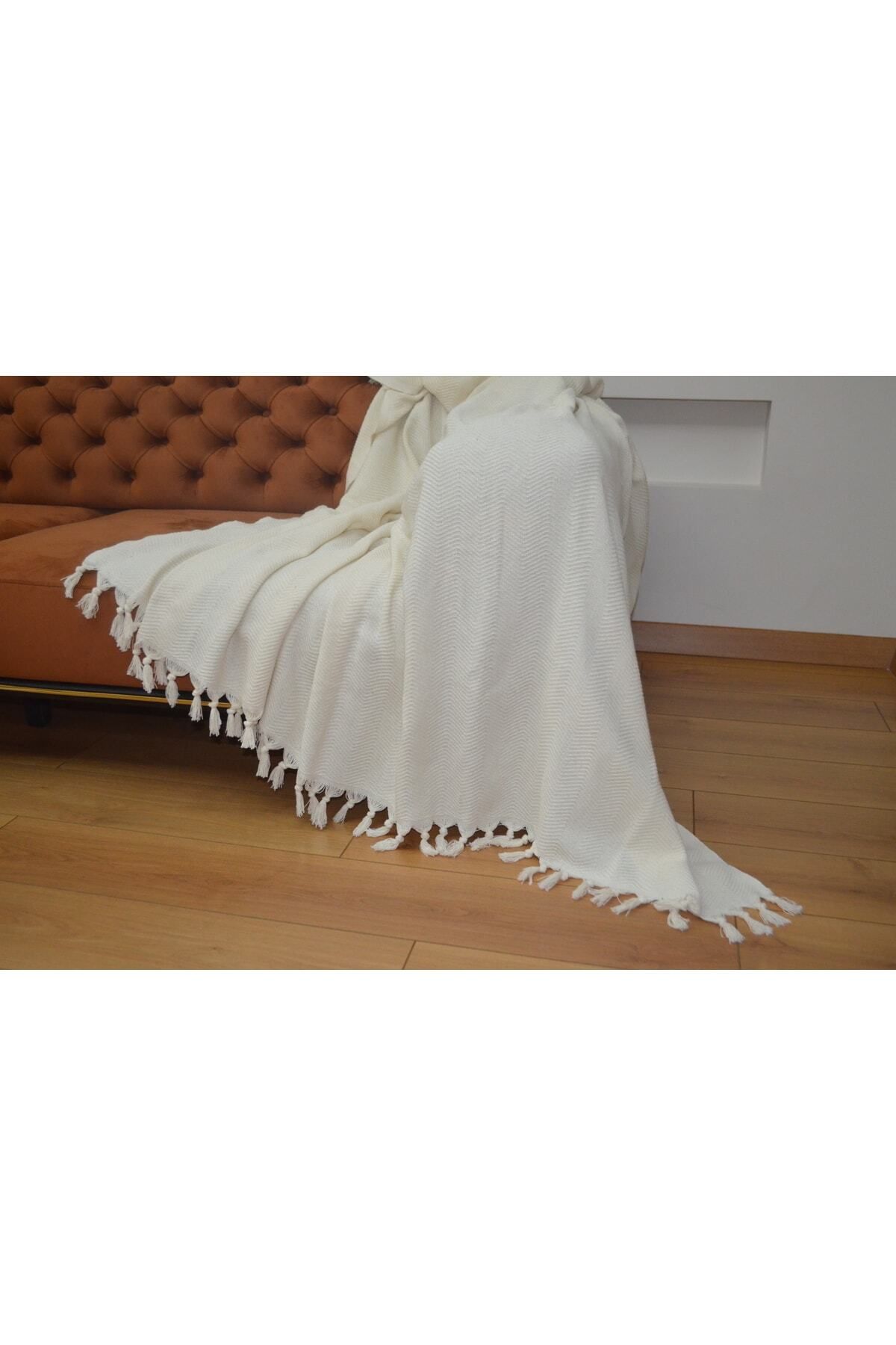 روکش مبل پوشش صندلی Ecru با الگوی ماهیگیری Wish 180 X 210 سانتی متر کرم  Koza Mix towel