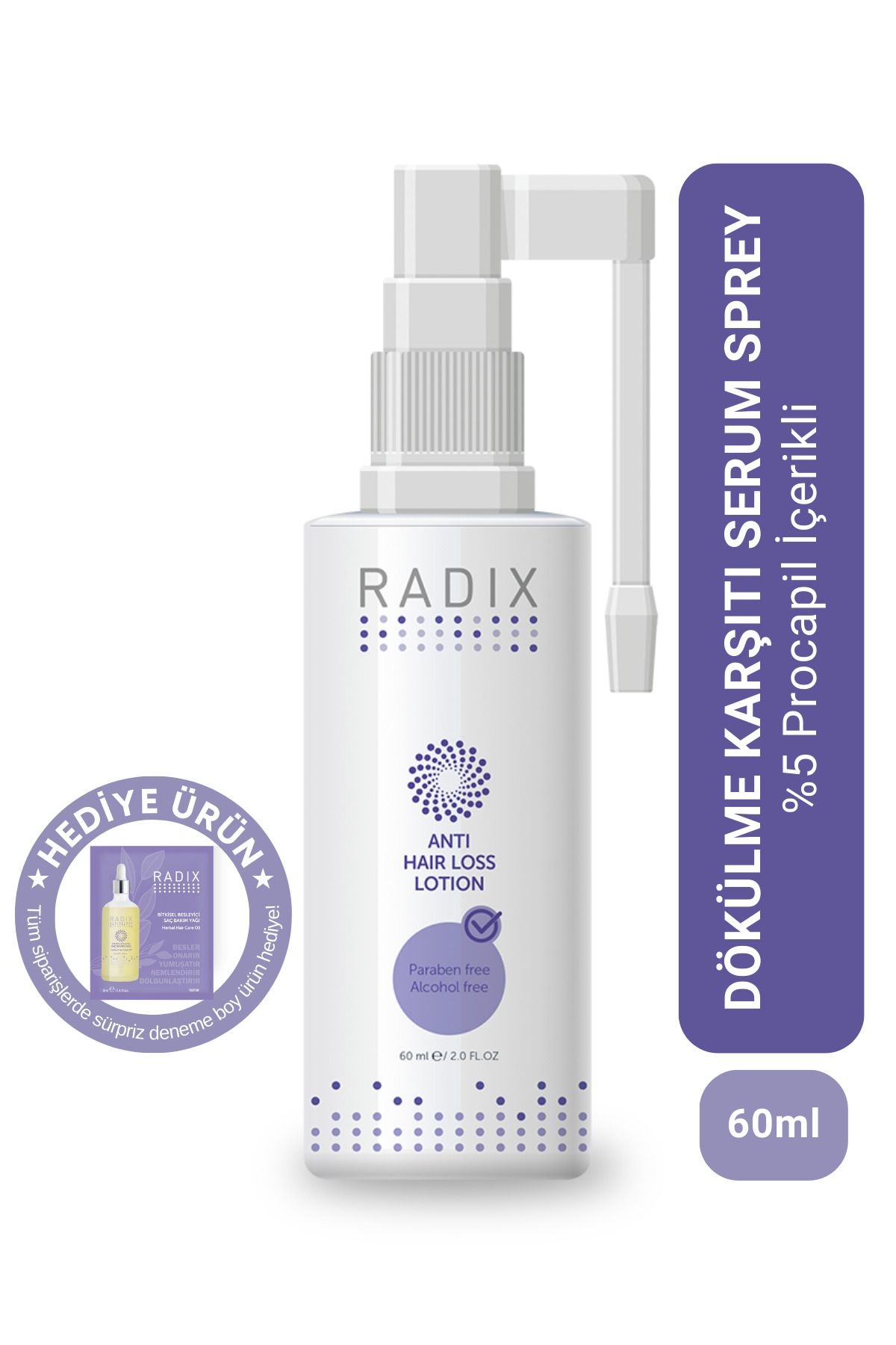 Radix Saç Dökülmesine Karşı Serum Sprey - Anti Hair Loss Lotion 60 Ml 8681877436226