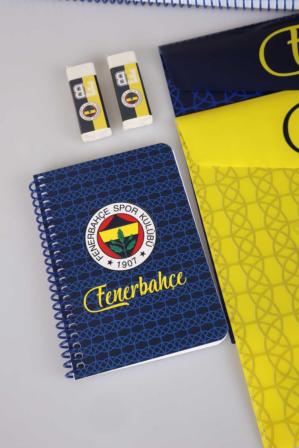 Fenerbahçe-Licensed A4 Notebook - 2 Plaids, 2 Lines, 2 Snap Files, 2 Erasers, Notepads 4