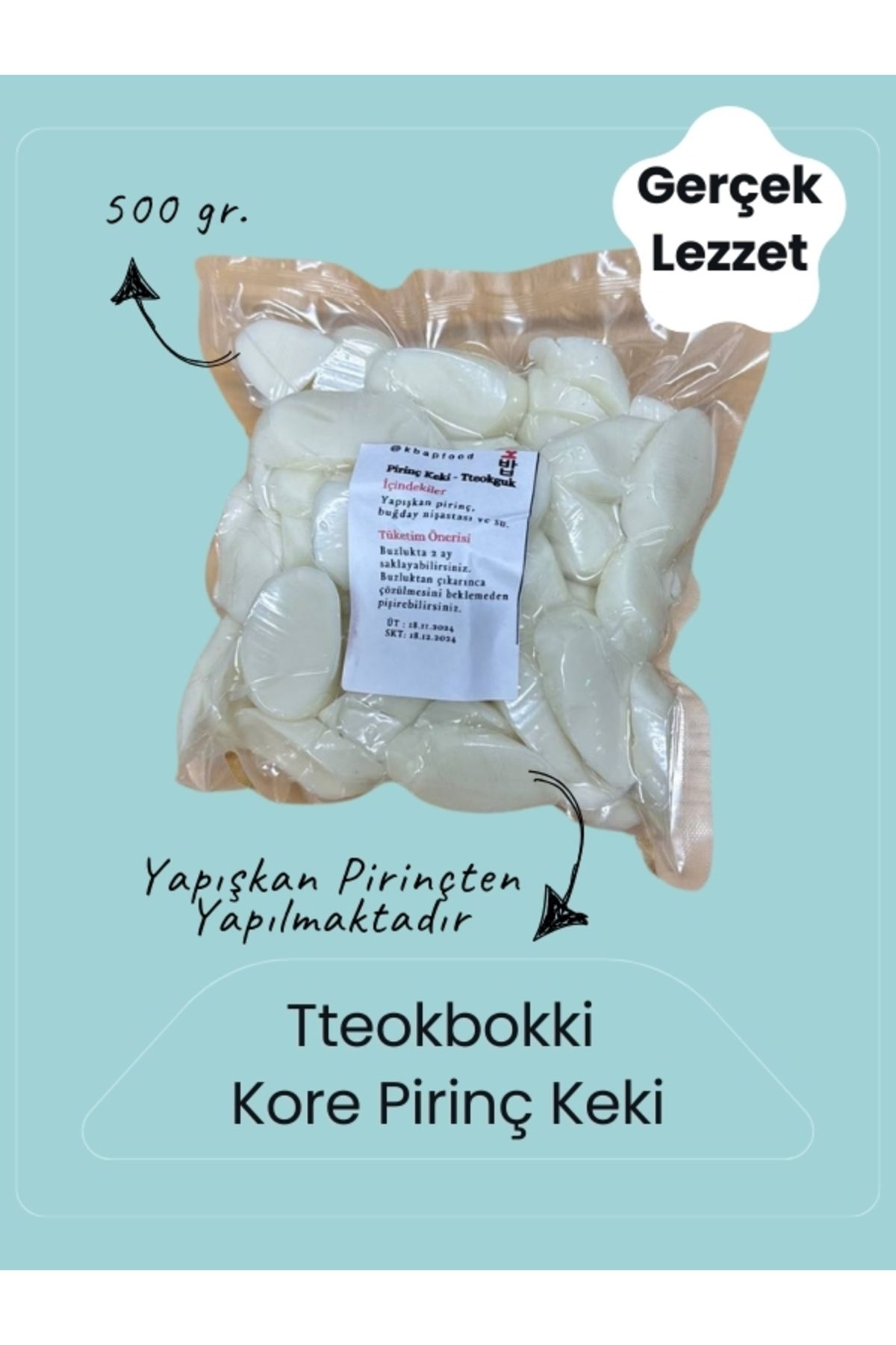 K Bap Food 500 gr. Tteokguk - Kore Pirinç Keki