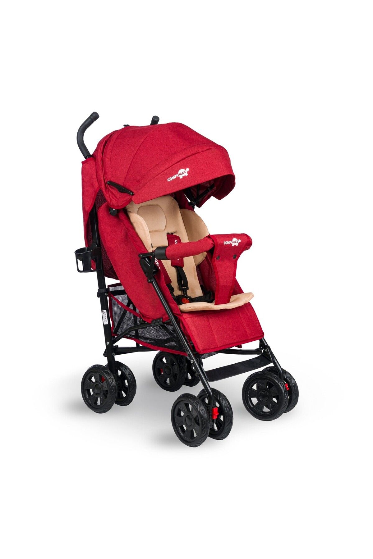 RenyBoutique Comfymax Tam Yatar Baston Bebek Arabası – Dark Red