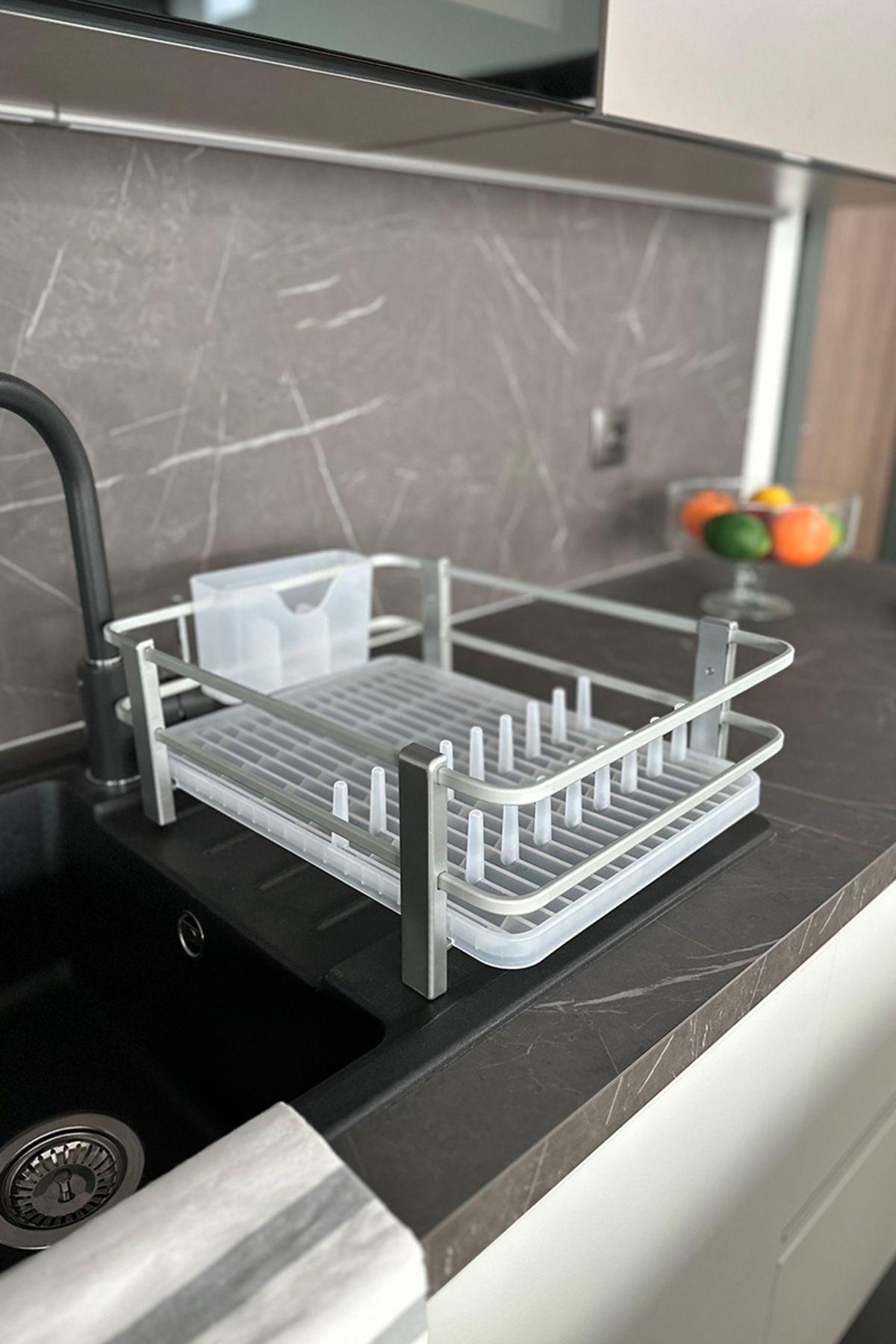 Prima Nova-Blanca Transparent Aluminum Stainless Dish Rack 2