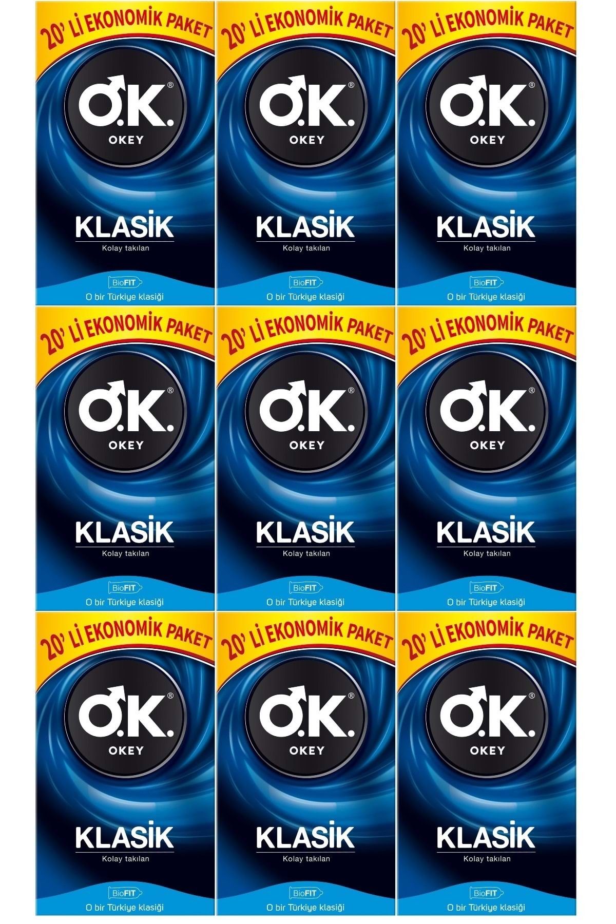 Okey Prezervatif 180 Adet Klasik Ekonomik Pk (9PK*20)